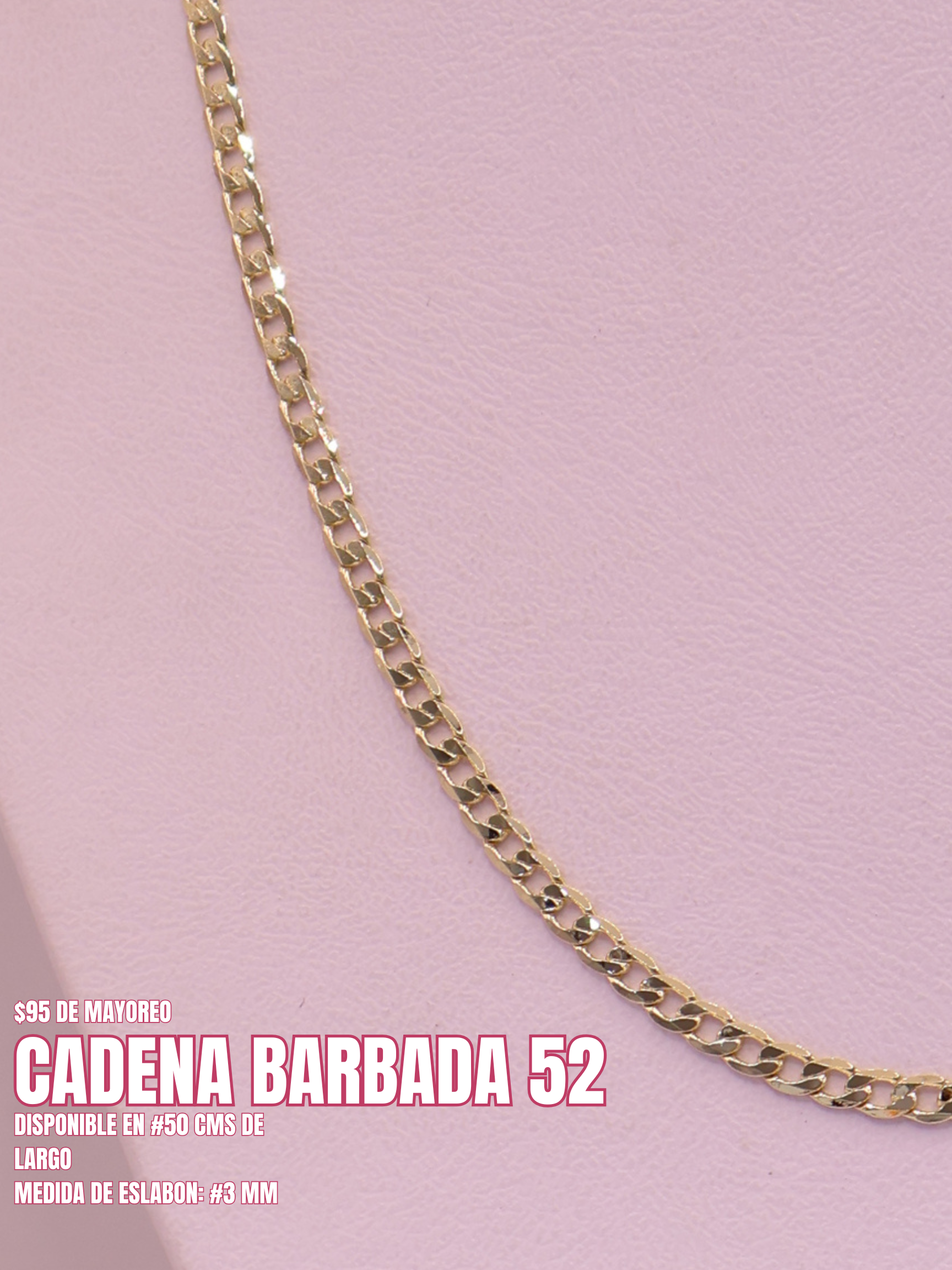 CADENA BARBADA 52 ORO LAMINADO