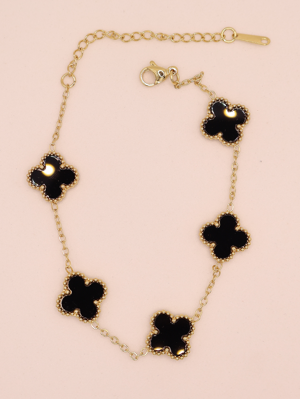 Pulsera de trebol negra gde
