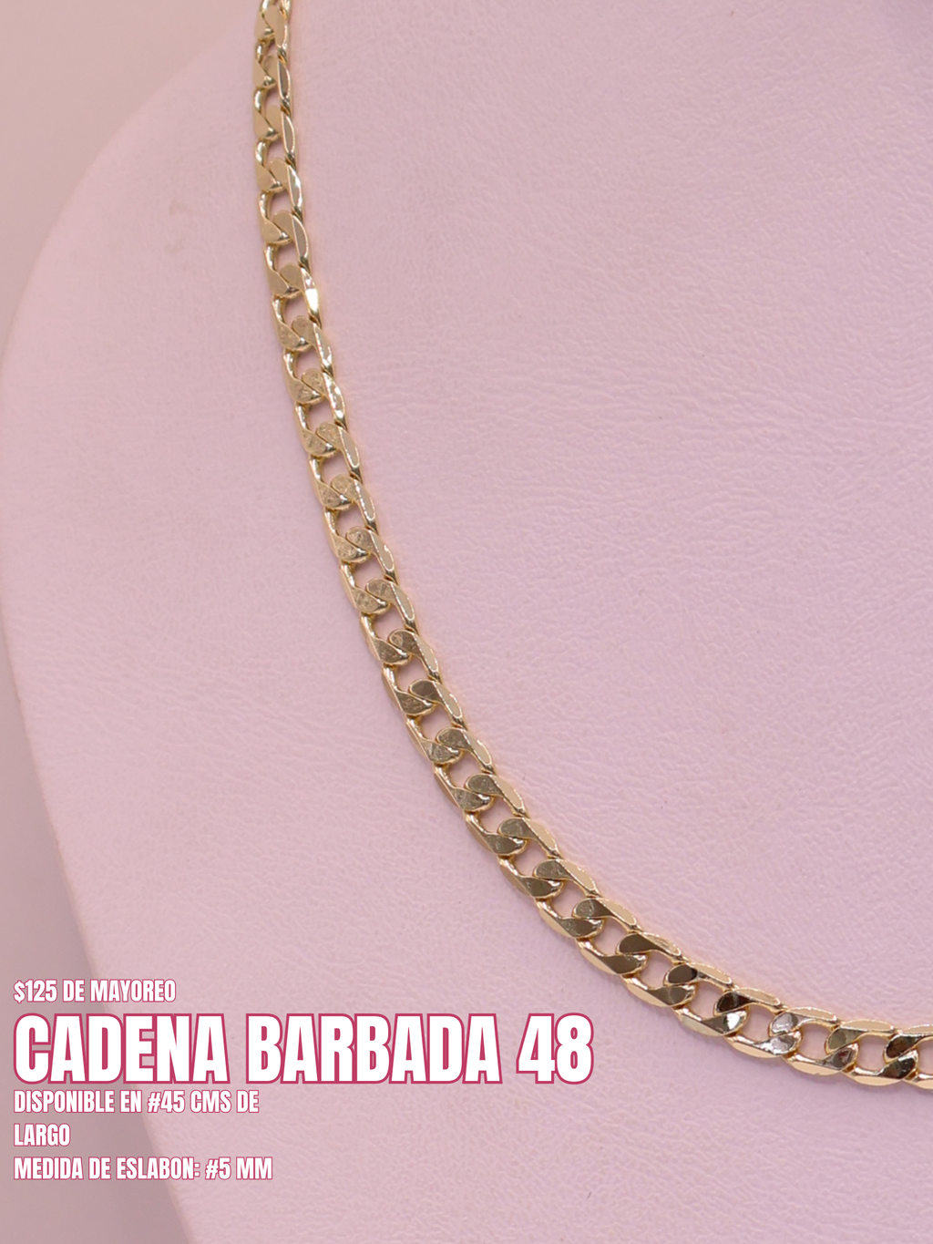 CADENA BARBADA 48 ORO LAMINADO