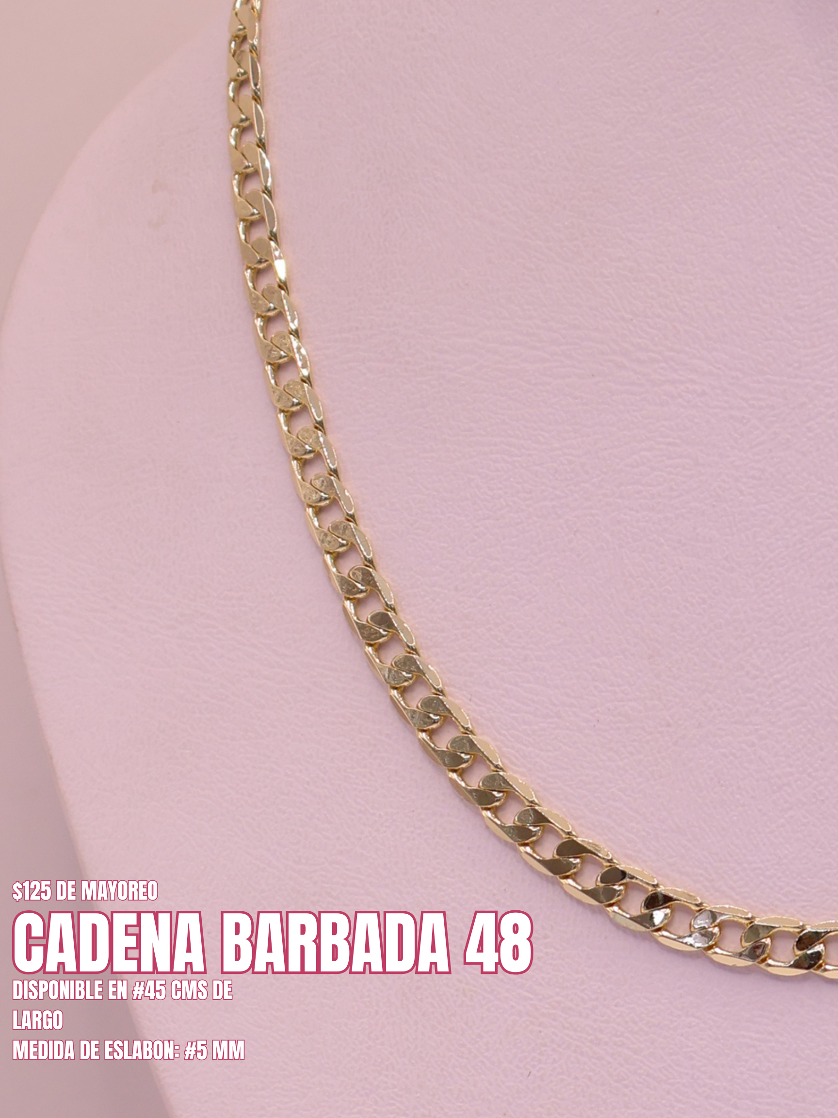CADENA BARBADA 48 ORO LAMINADO