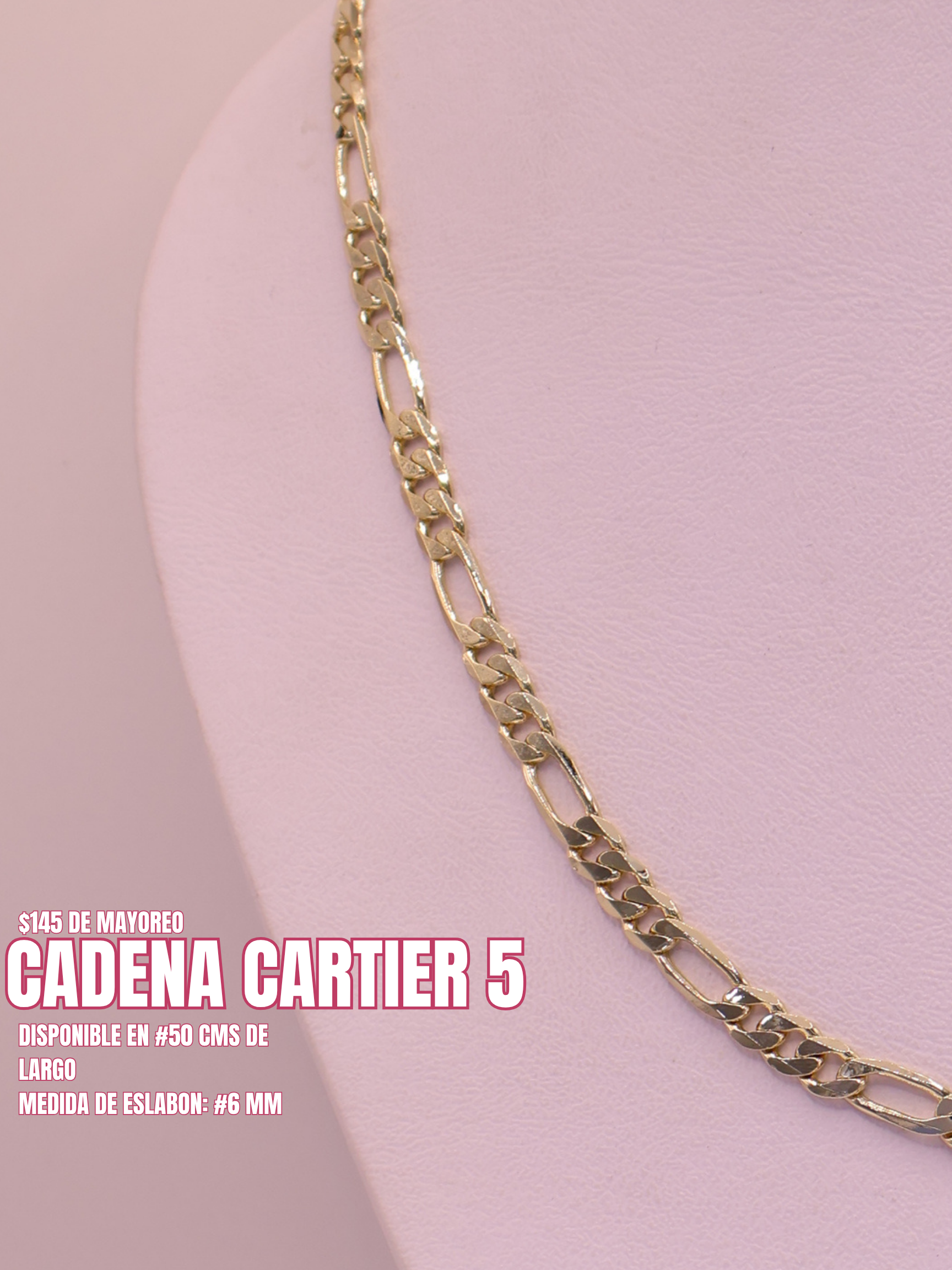 CADENA TIPO CARTIER 5 ORO LAMINADO