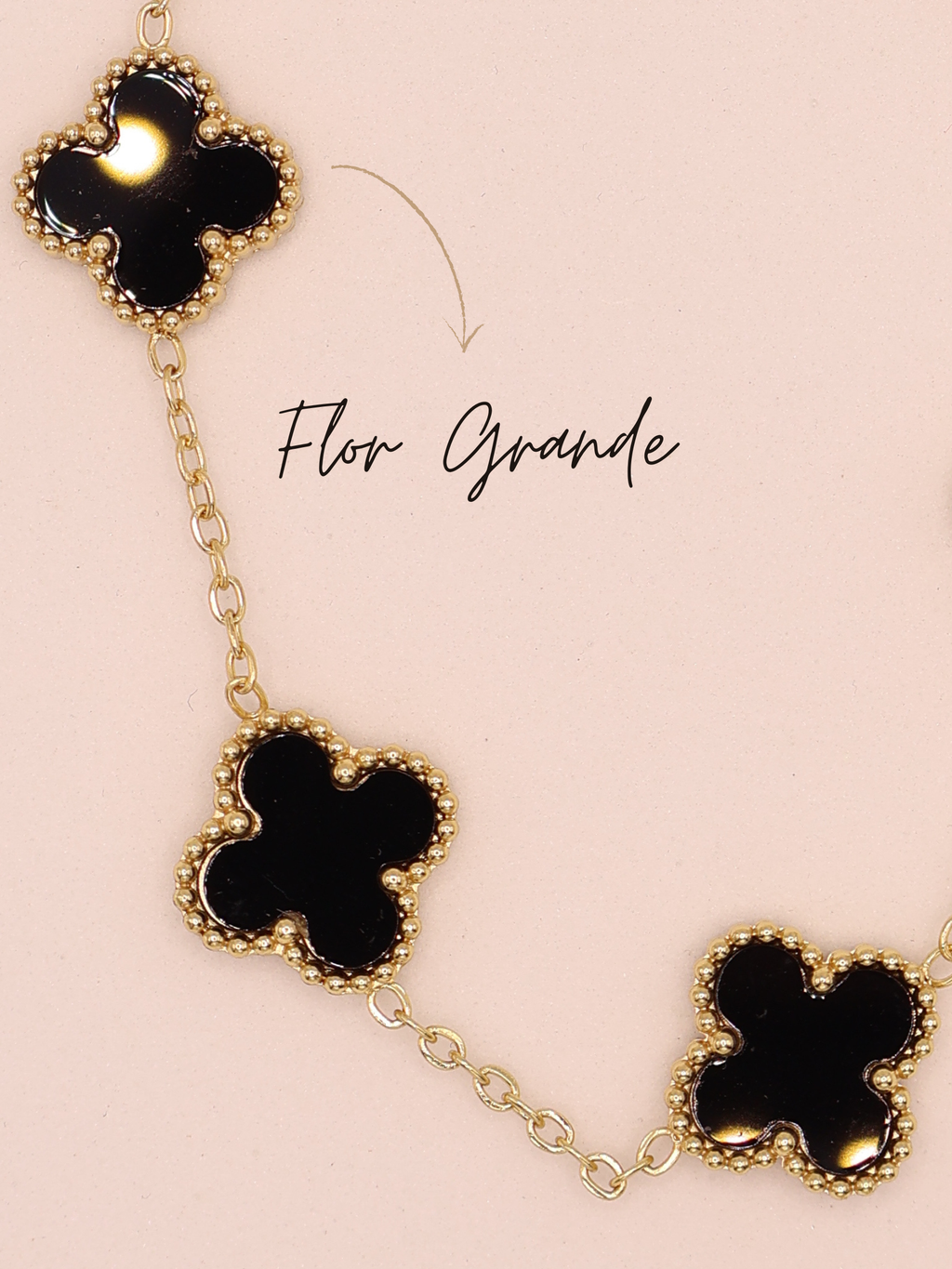 Pulsera de trebol negra gde