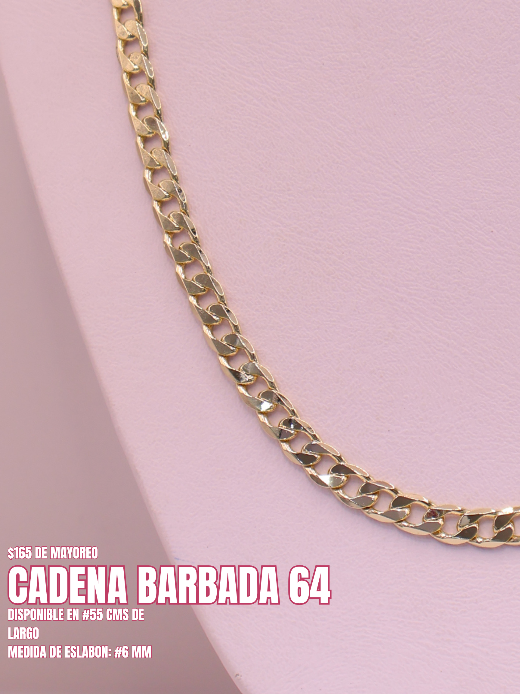CADENA BARBADA 64 ORO LAMINADO