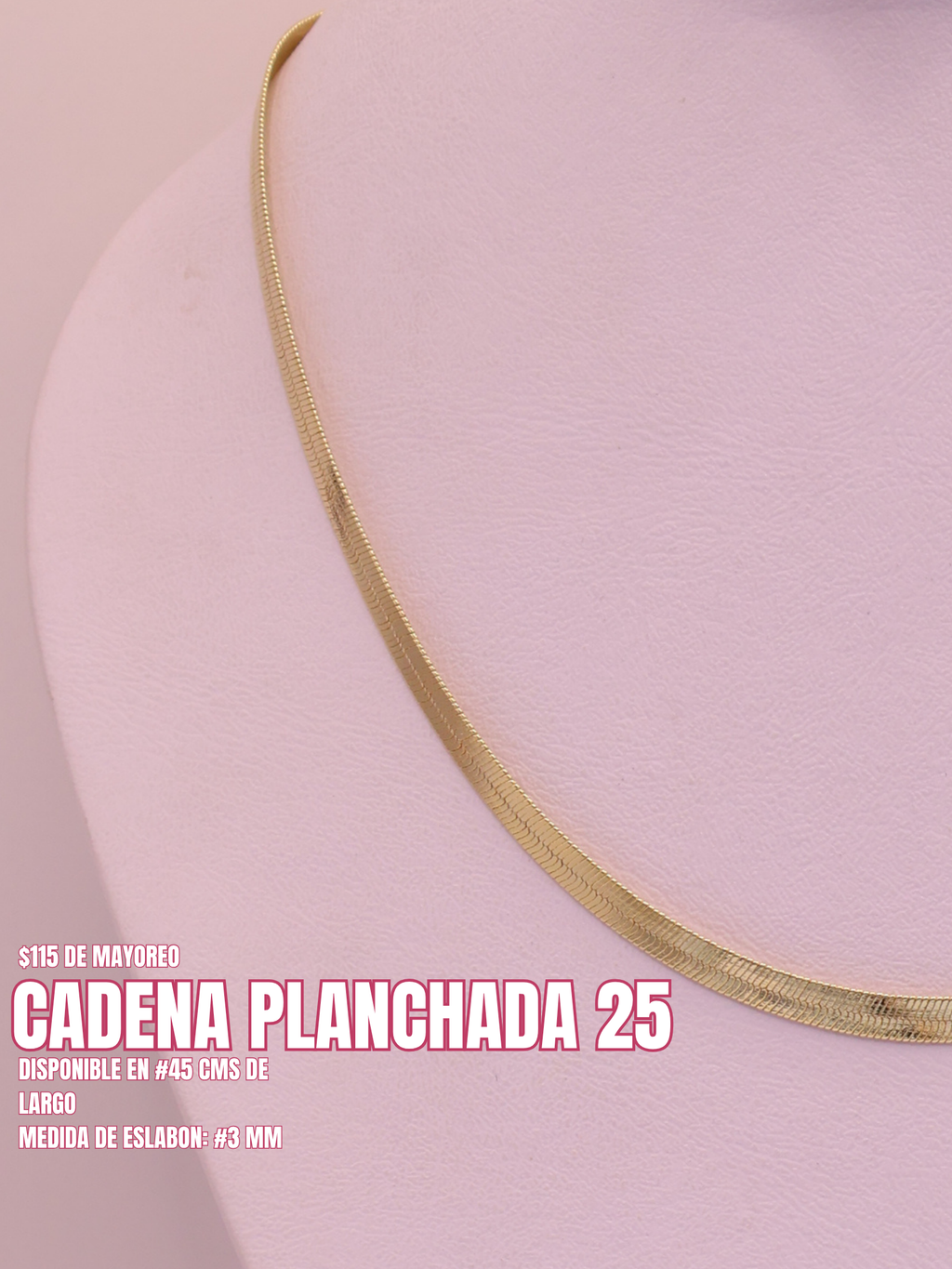 CADENA PLANCHADA 25 ORO LAMINADO