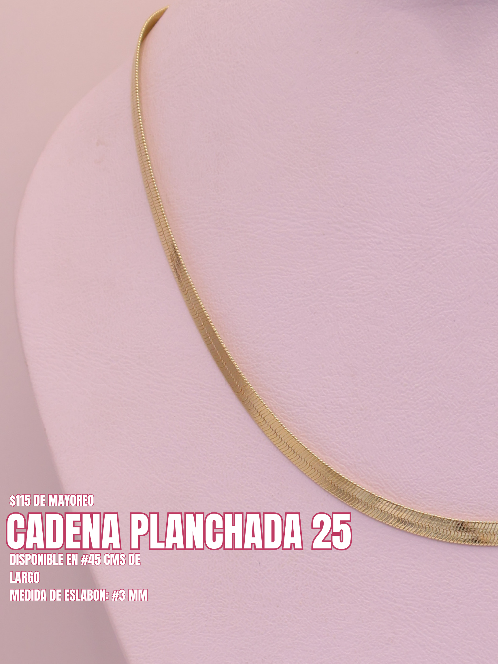 CADENA PLANCHADA 25 ORO LAMINADO