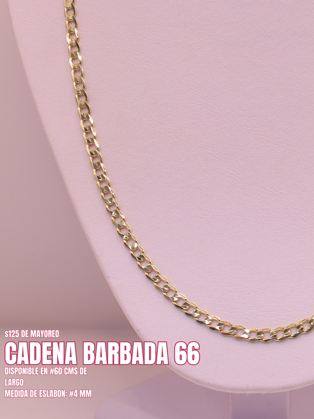 CADENA BARBADA 66 ORO LAMINADO