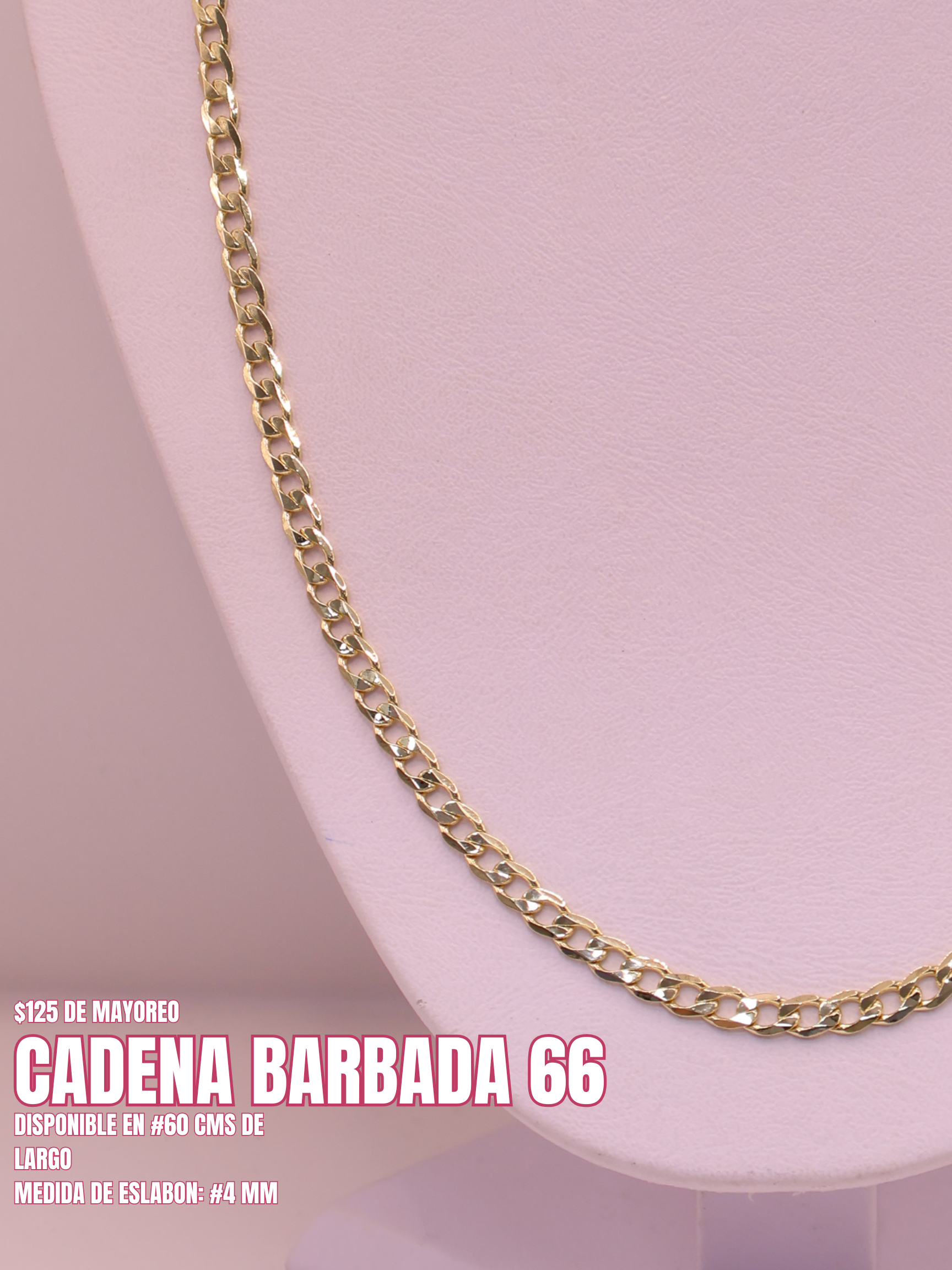 CADENA BARBADA 66 ORO LAMINADO
