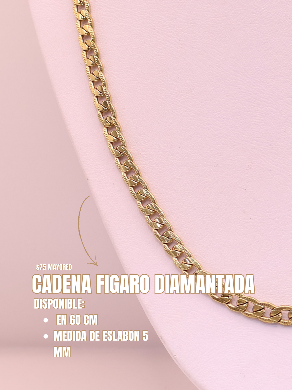 CADENA 6 FIGARO DIAMANTADA