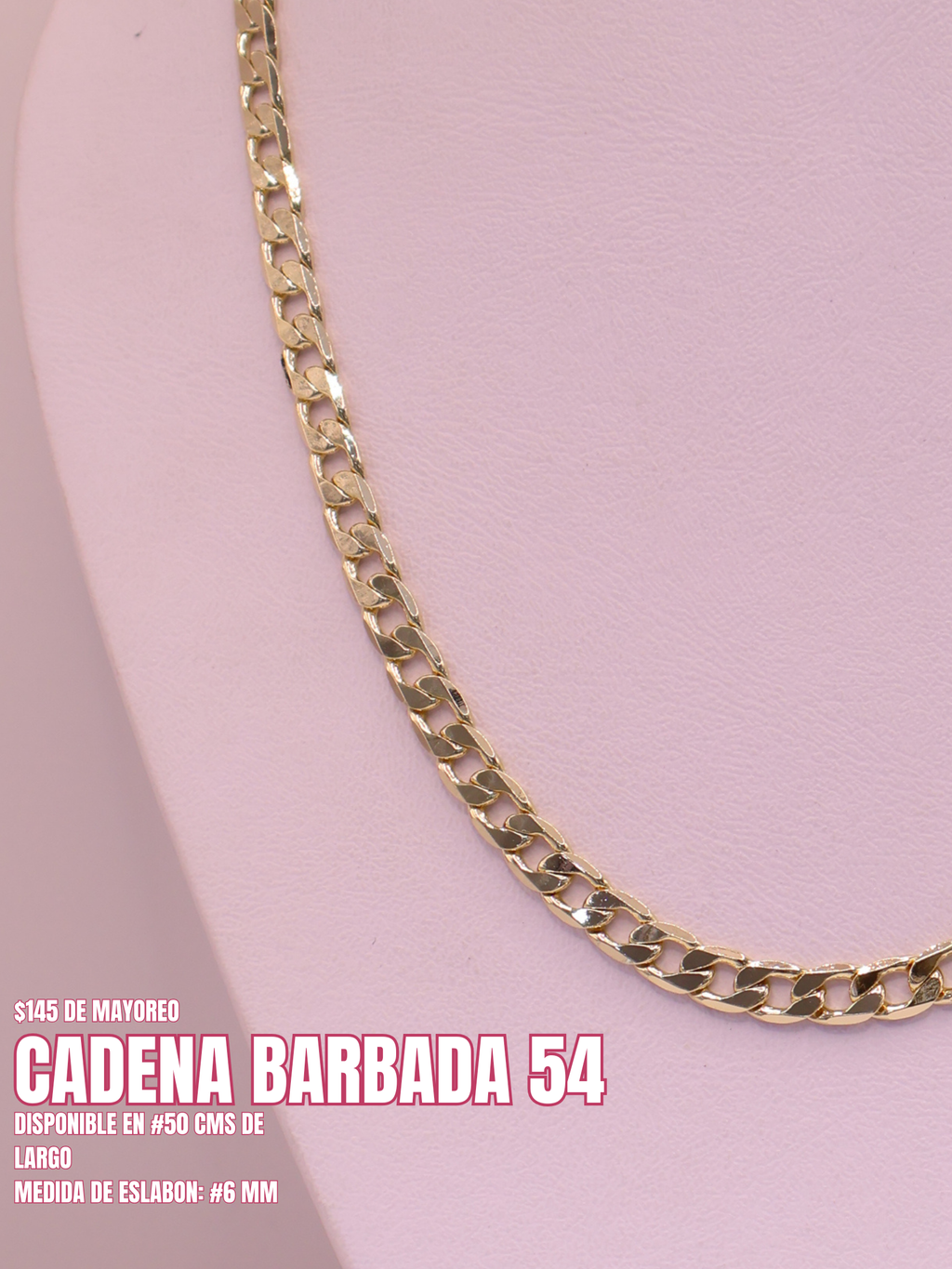 CADENA BARBADA 54 ORO LAMINADO