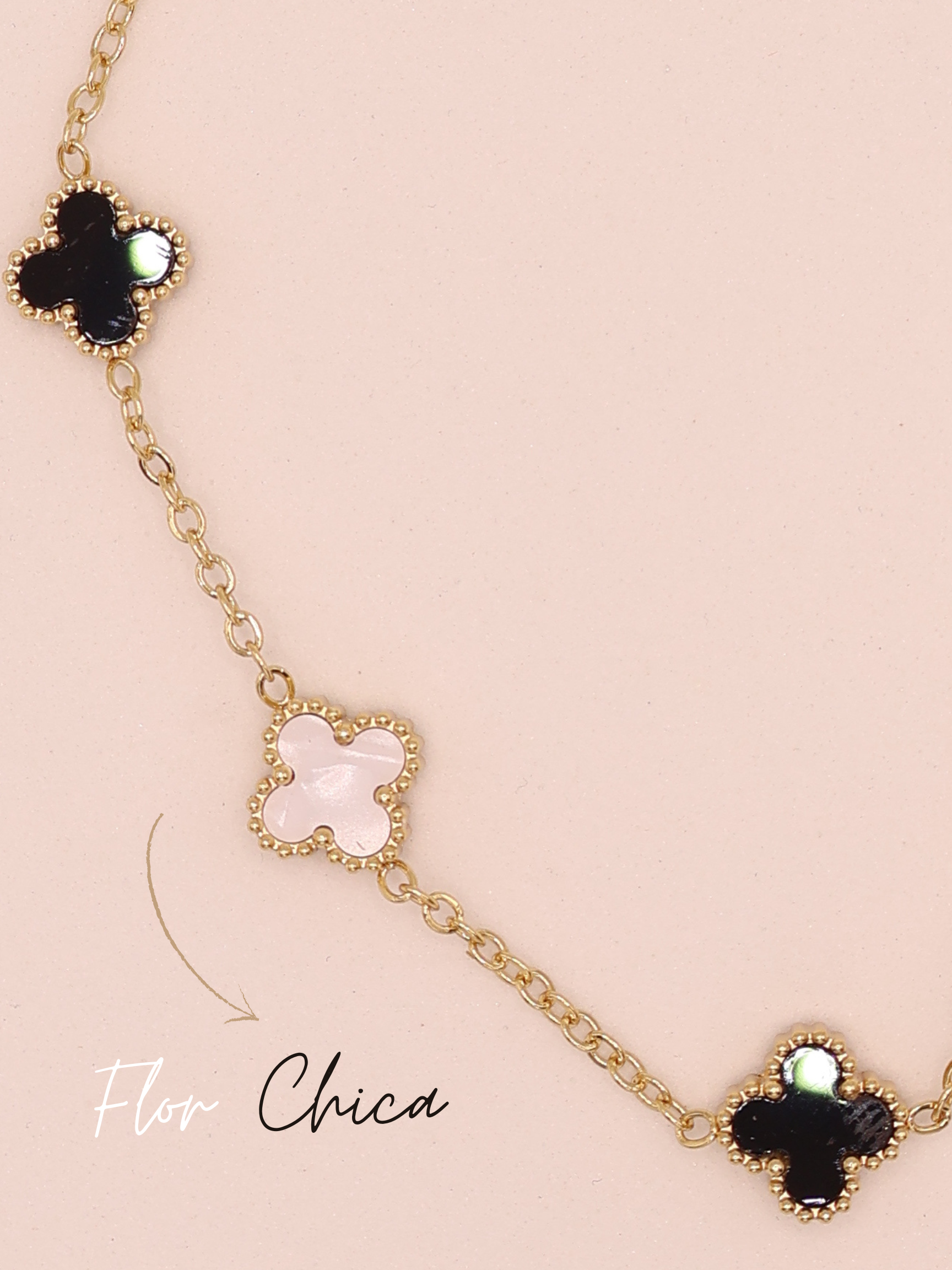 Pulsera de trebol bicolor chica