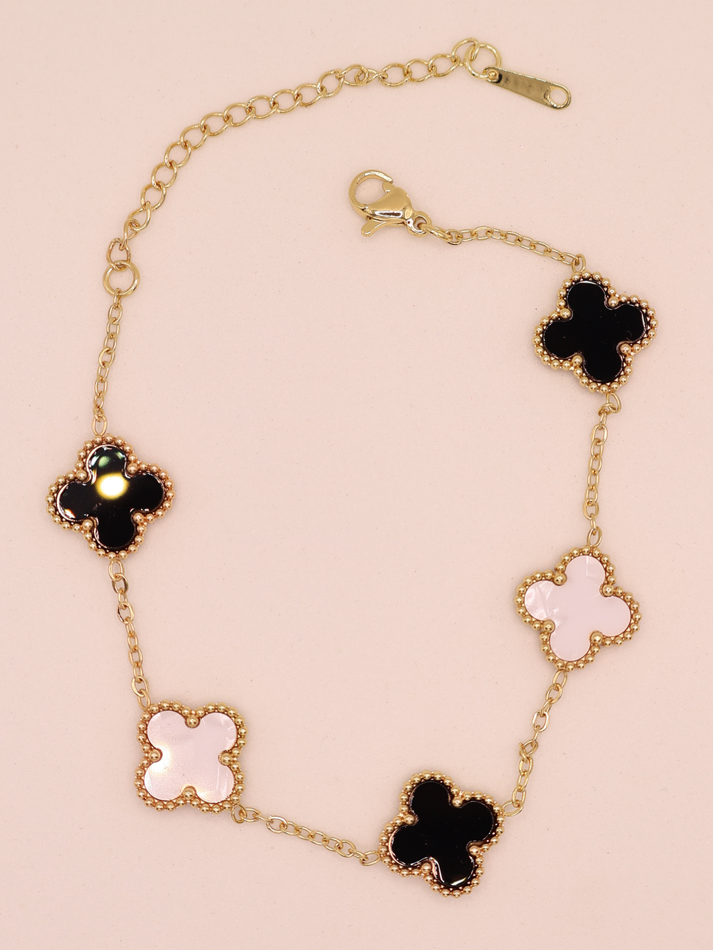 Pulsera de trebol bicolor gde