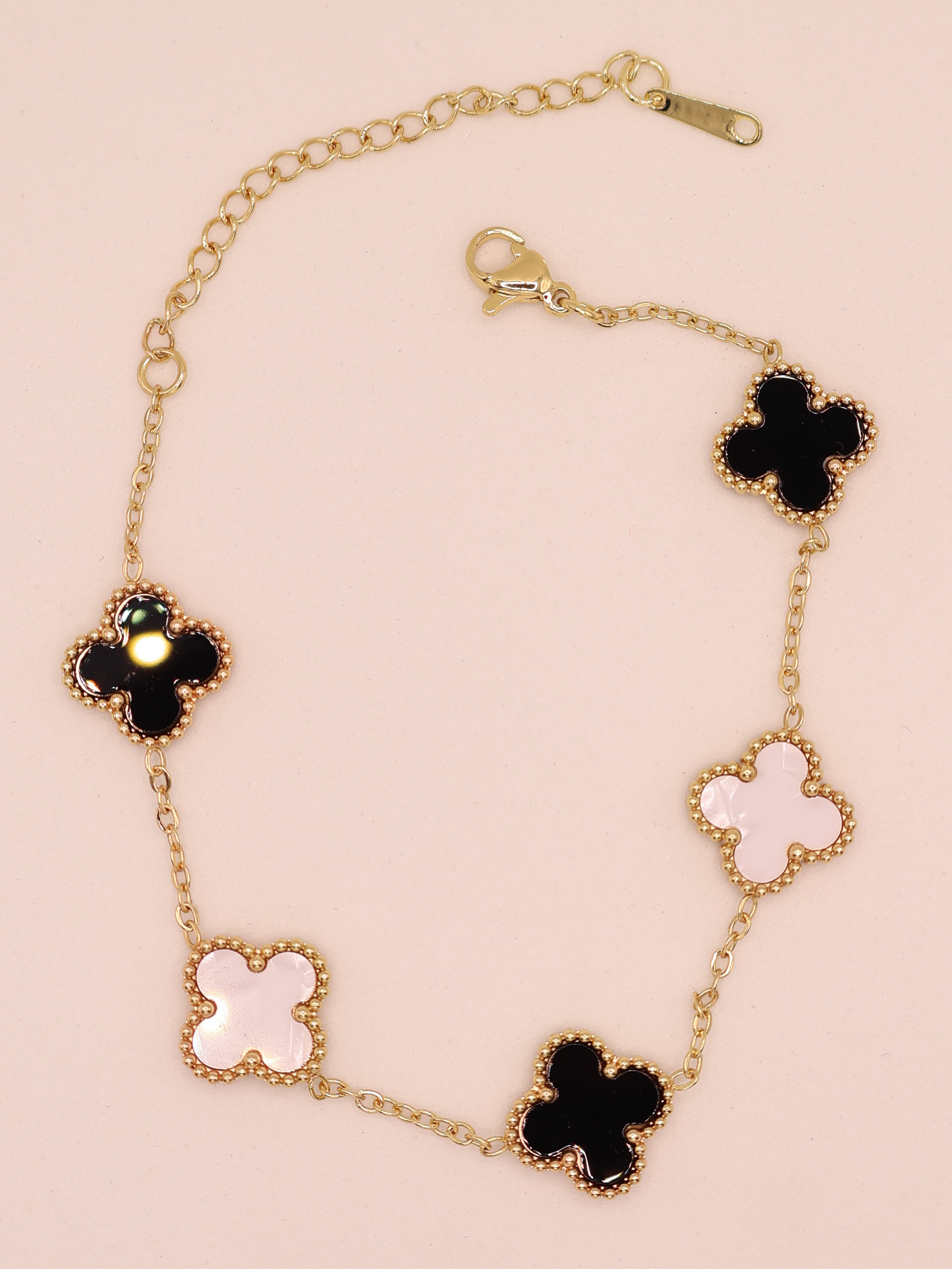 Pulsera de trebol bicolor gde