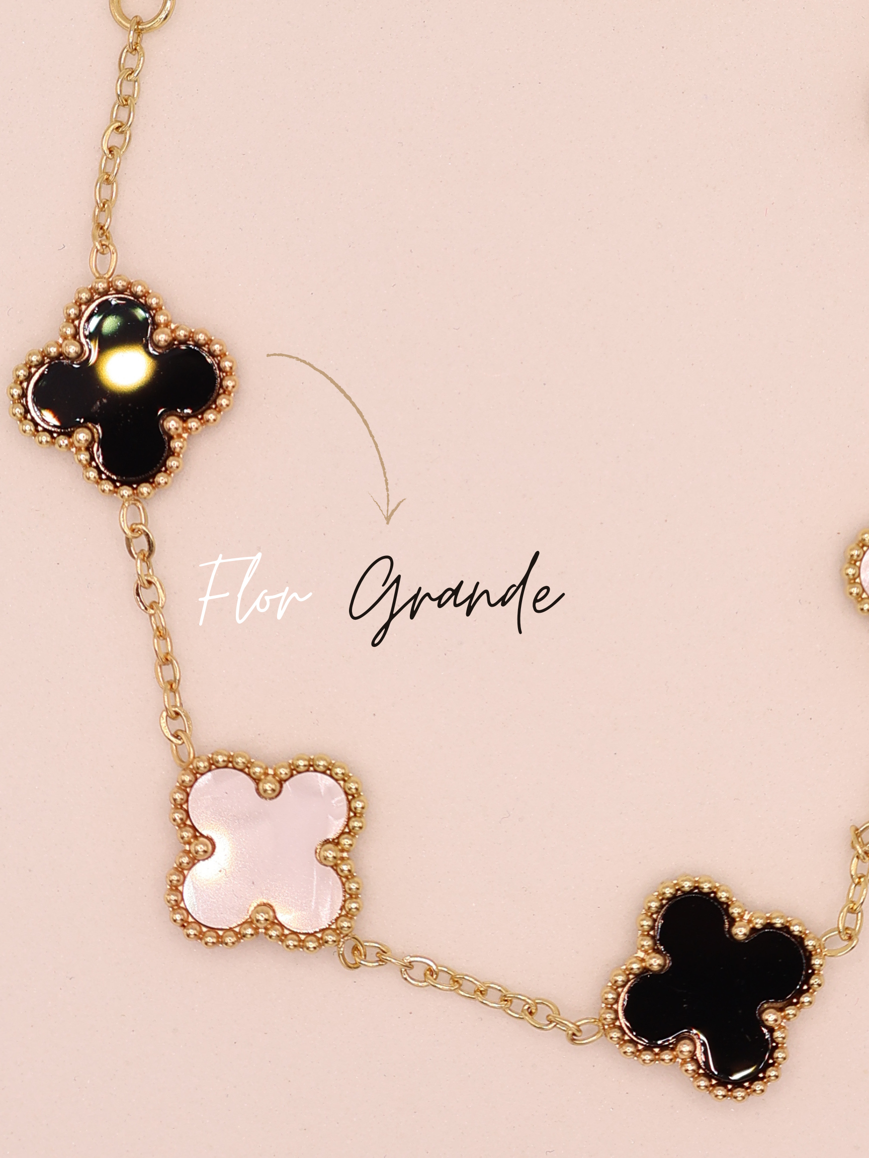 Pulsera de trebol bicolor gde