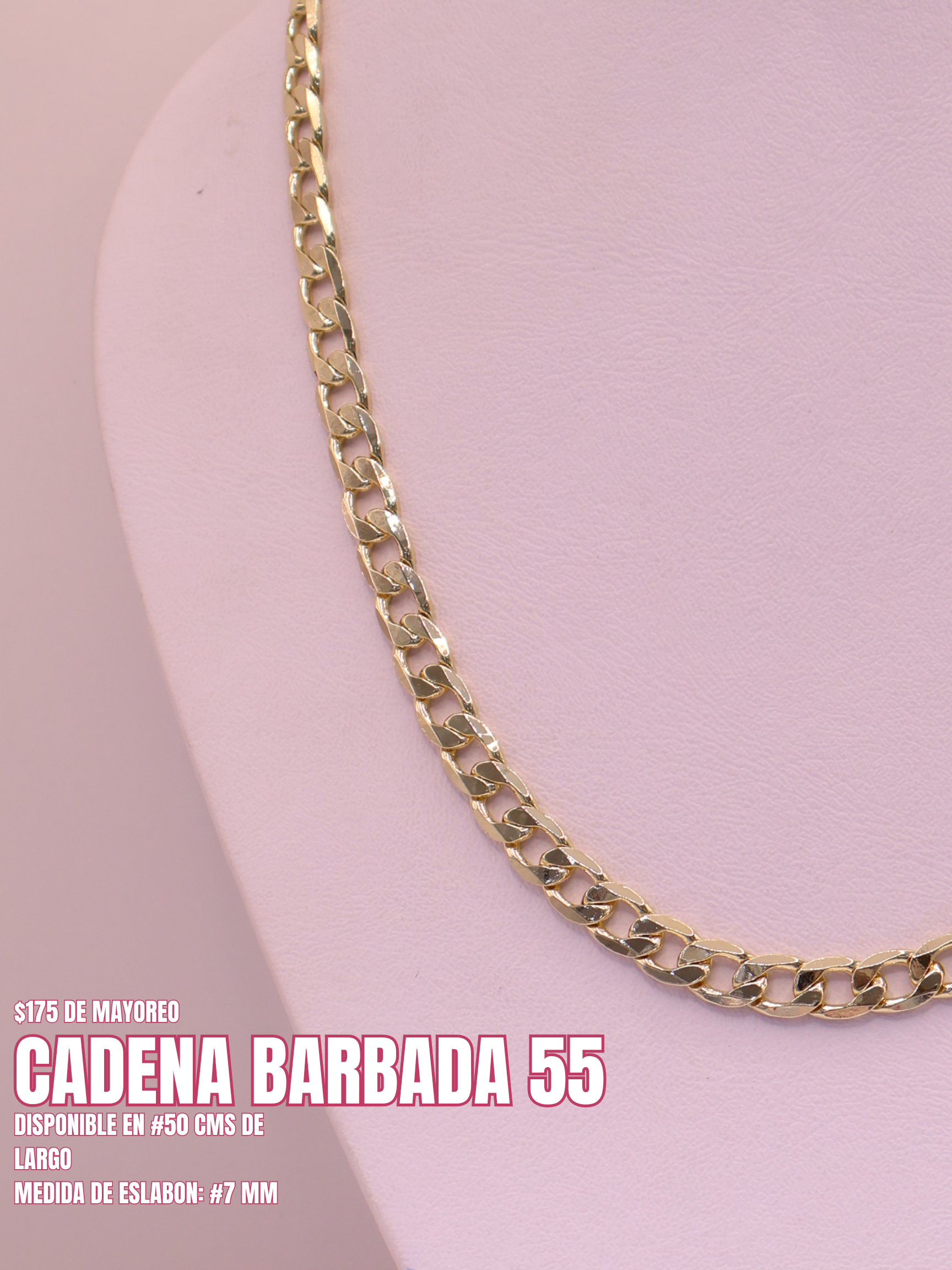 CADENA BARBADA 55 ORO LAMINADO
