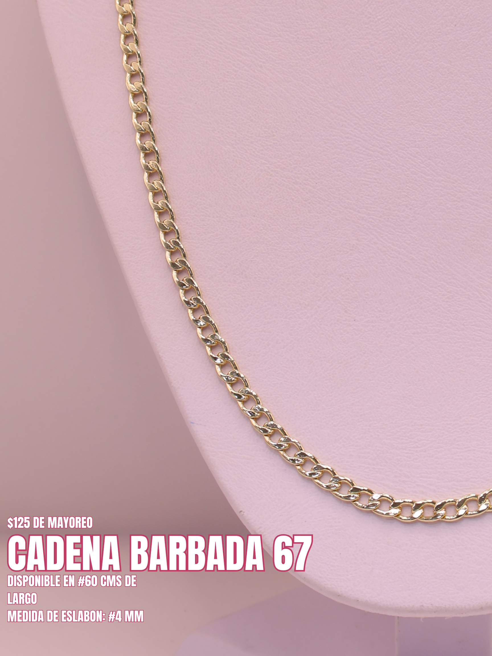 CADENA BARBADA 67 ORO LAMINADO