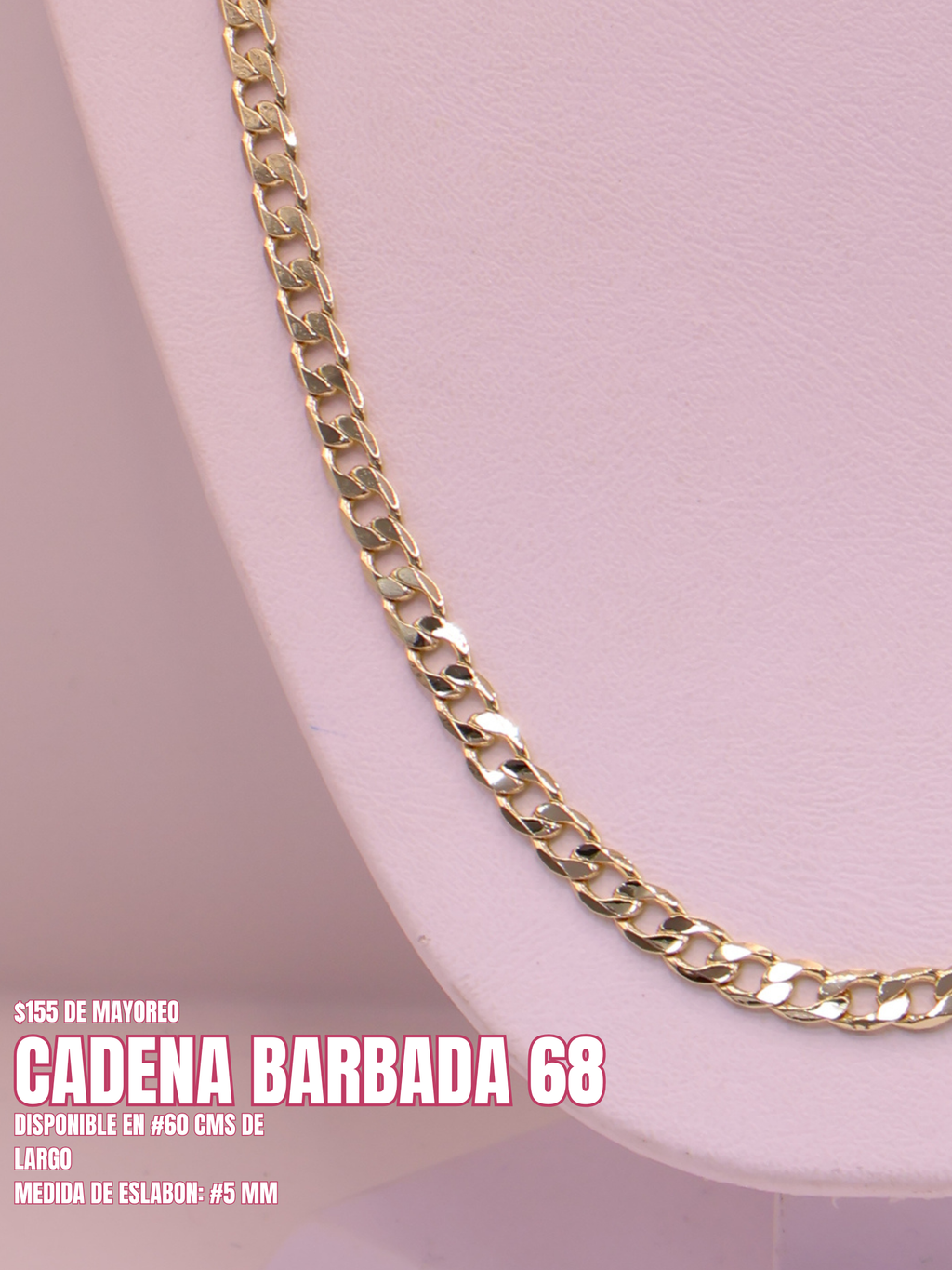 CADENA BARBADA 68 ORO LAMINADO