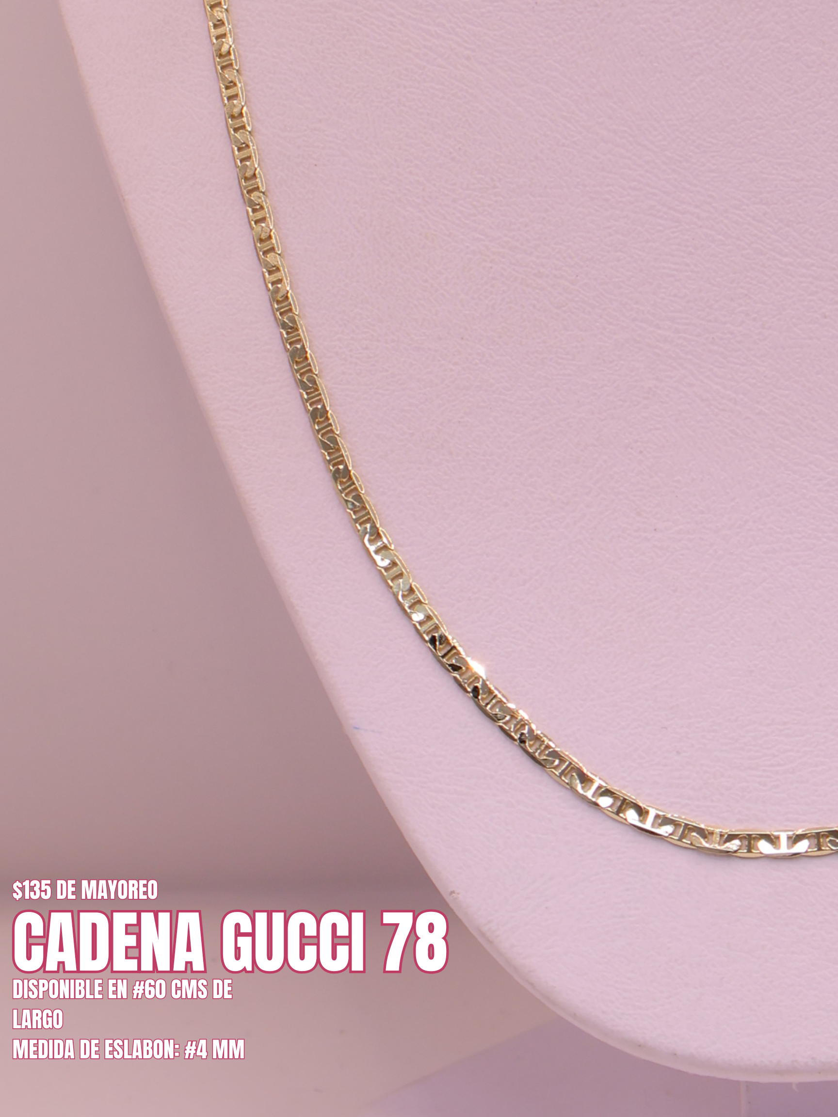 CADENA TIPO GUCCI 78 ORO LAMINADO