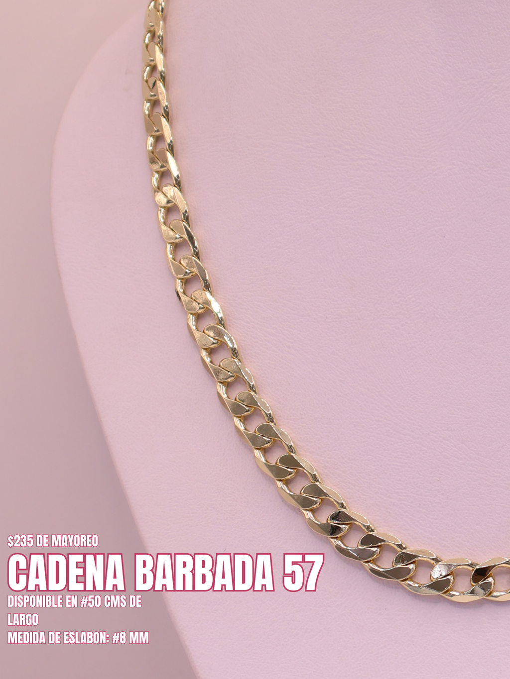 CADENA BARBADA 57 ORO LAMINADO