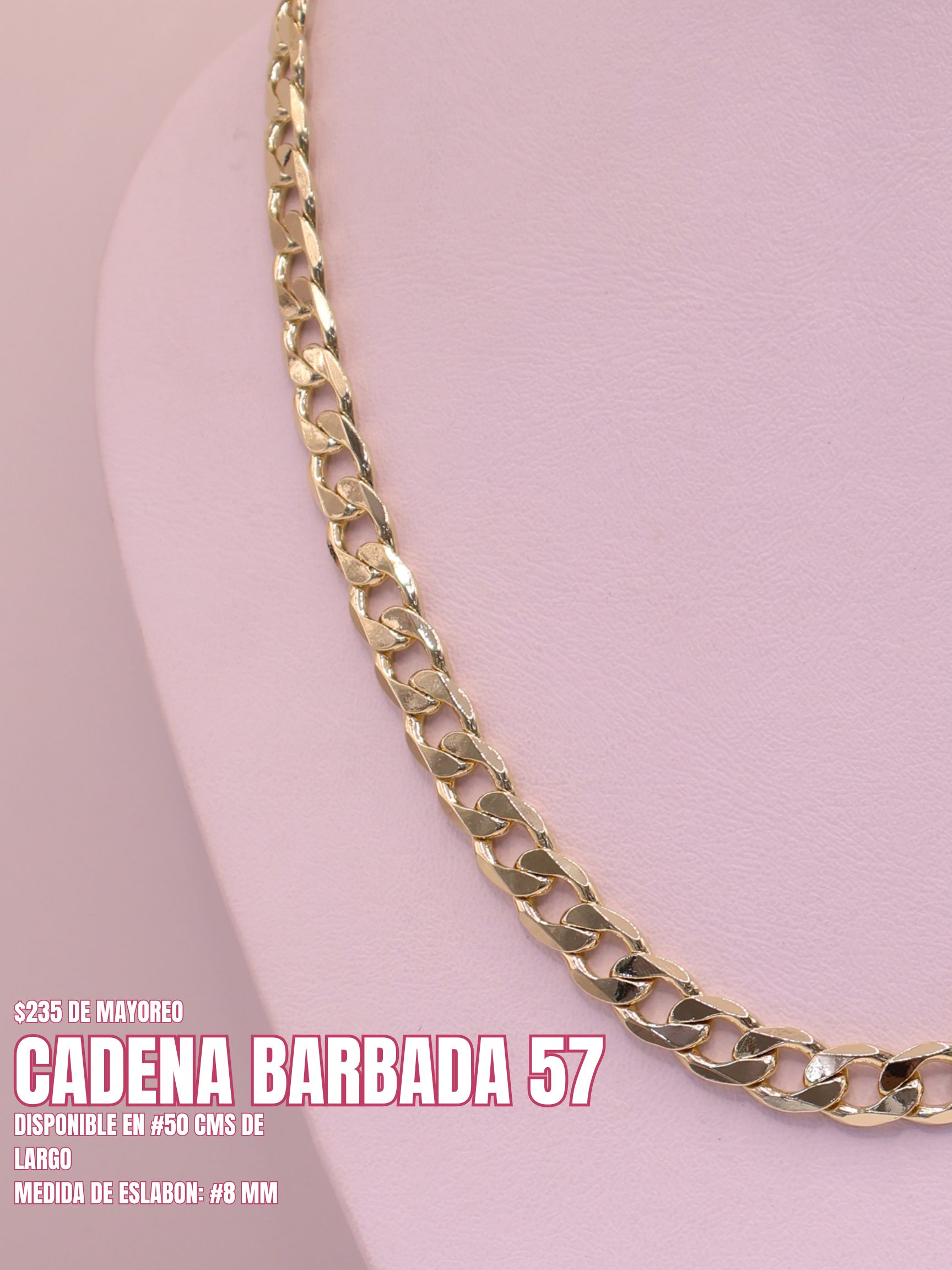 CADENA BARBADA 57 ORO LAMINADO
