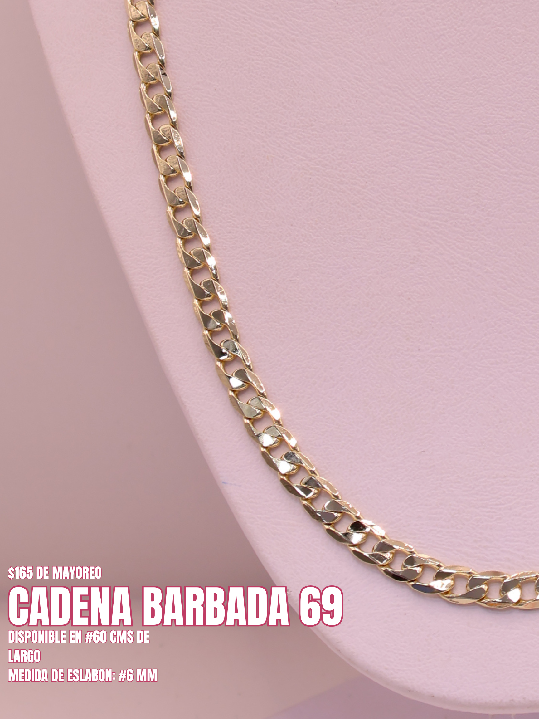 CADENA BARBADA 69 ORO LAMINADO