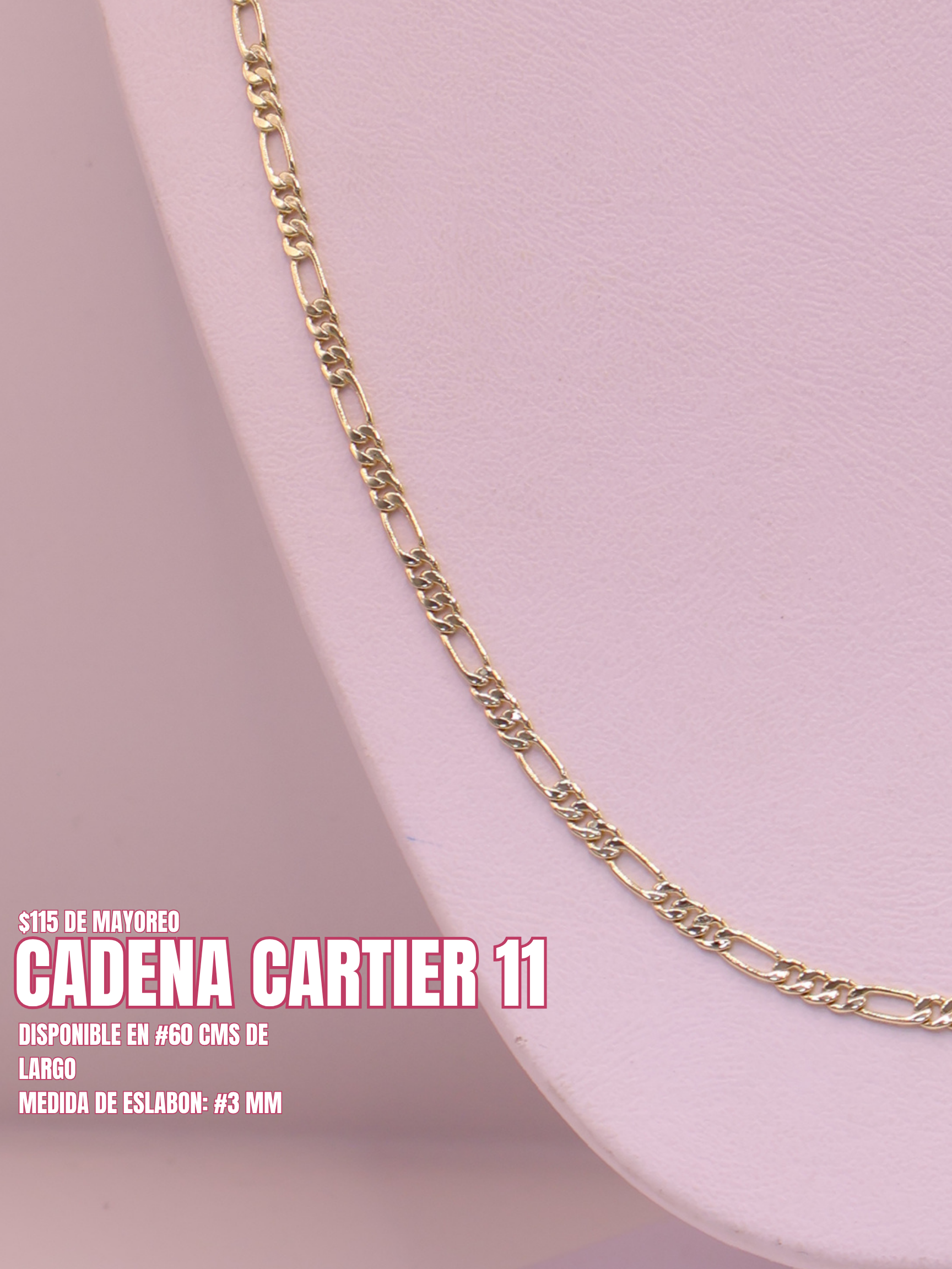 CADENA TIPO CARTIER 11 ORO LAMINADO