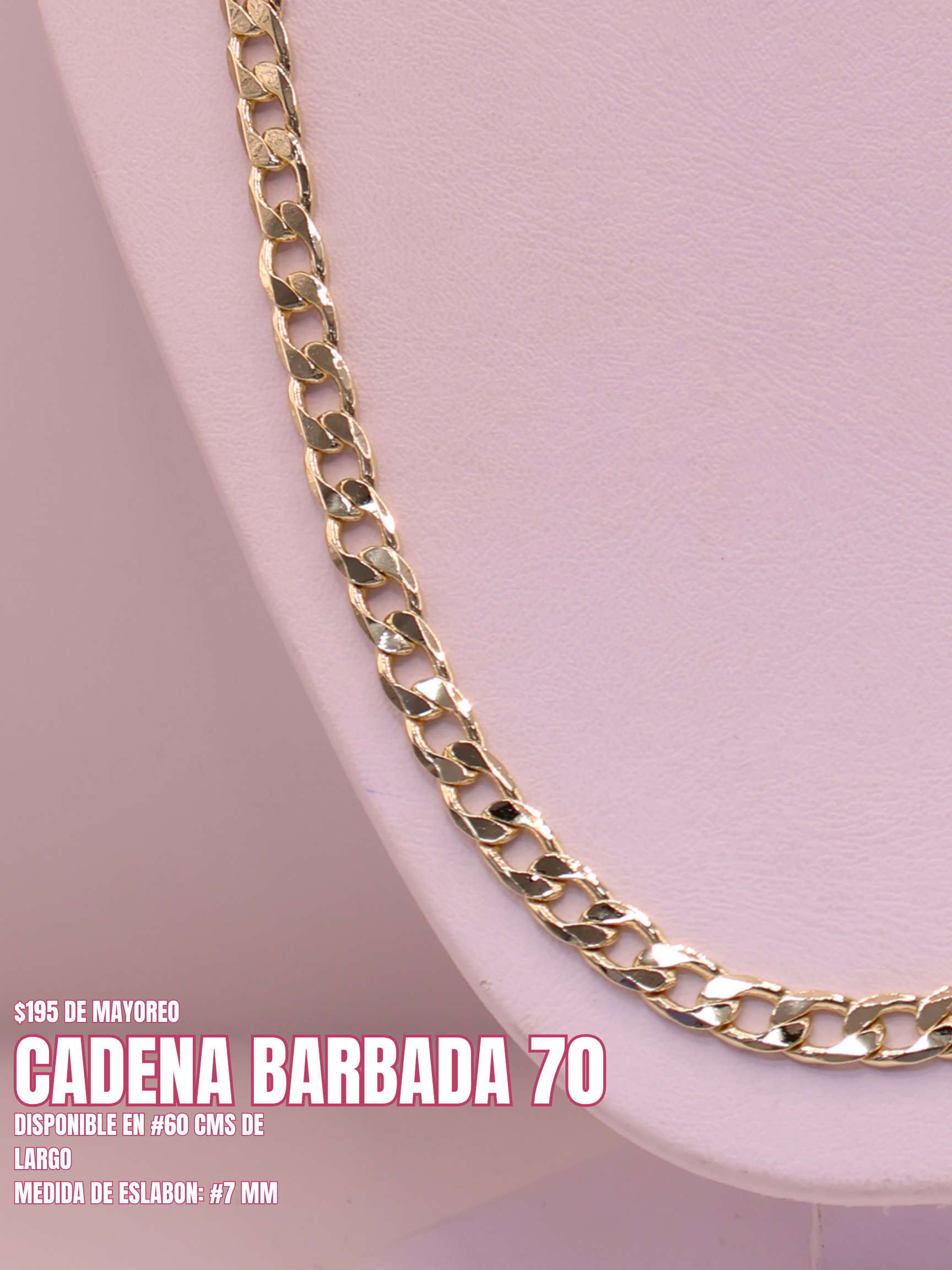 CADENA BARBADA 70 ORO LAMINADO