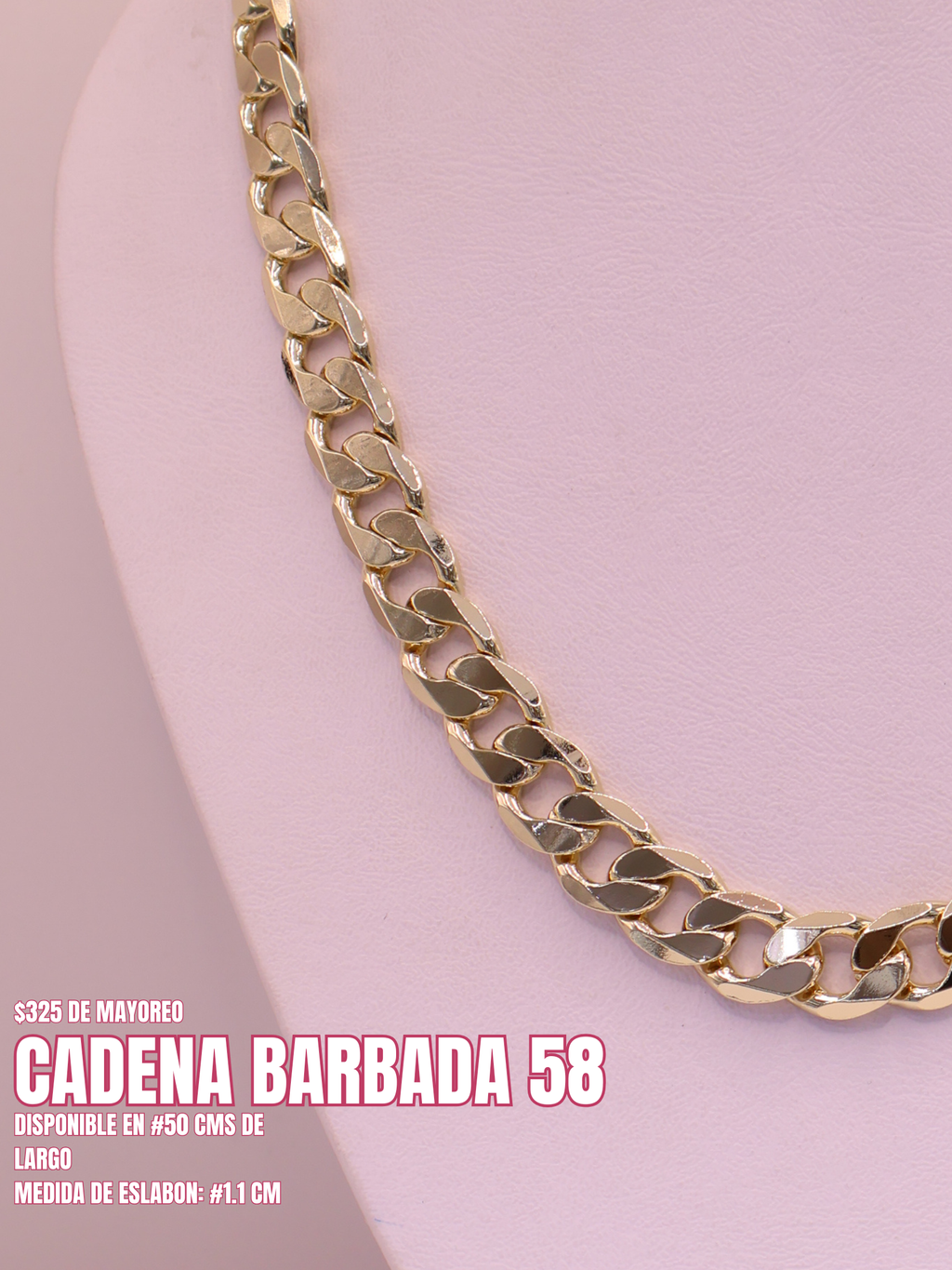 CADENA BARBADA 58 ORO LAMINADO