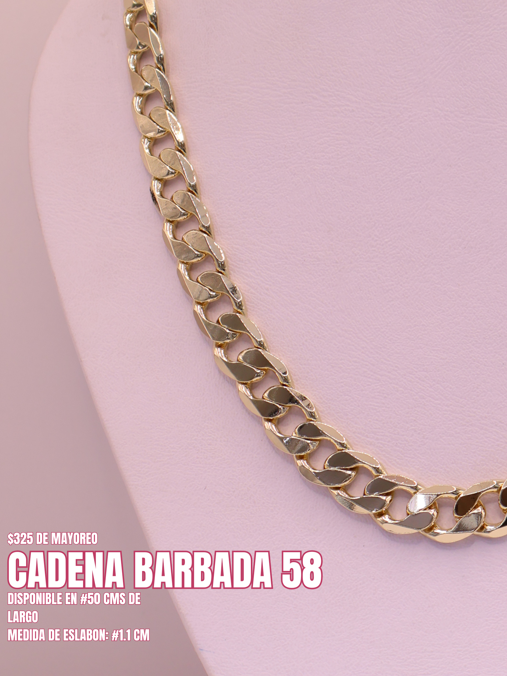 CADENA BARBADA 58 ORO LAMINADO