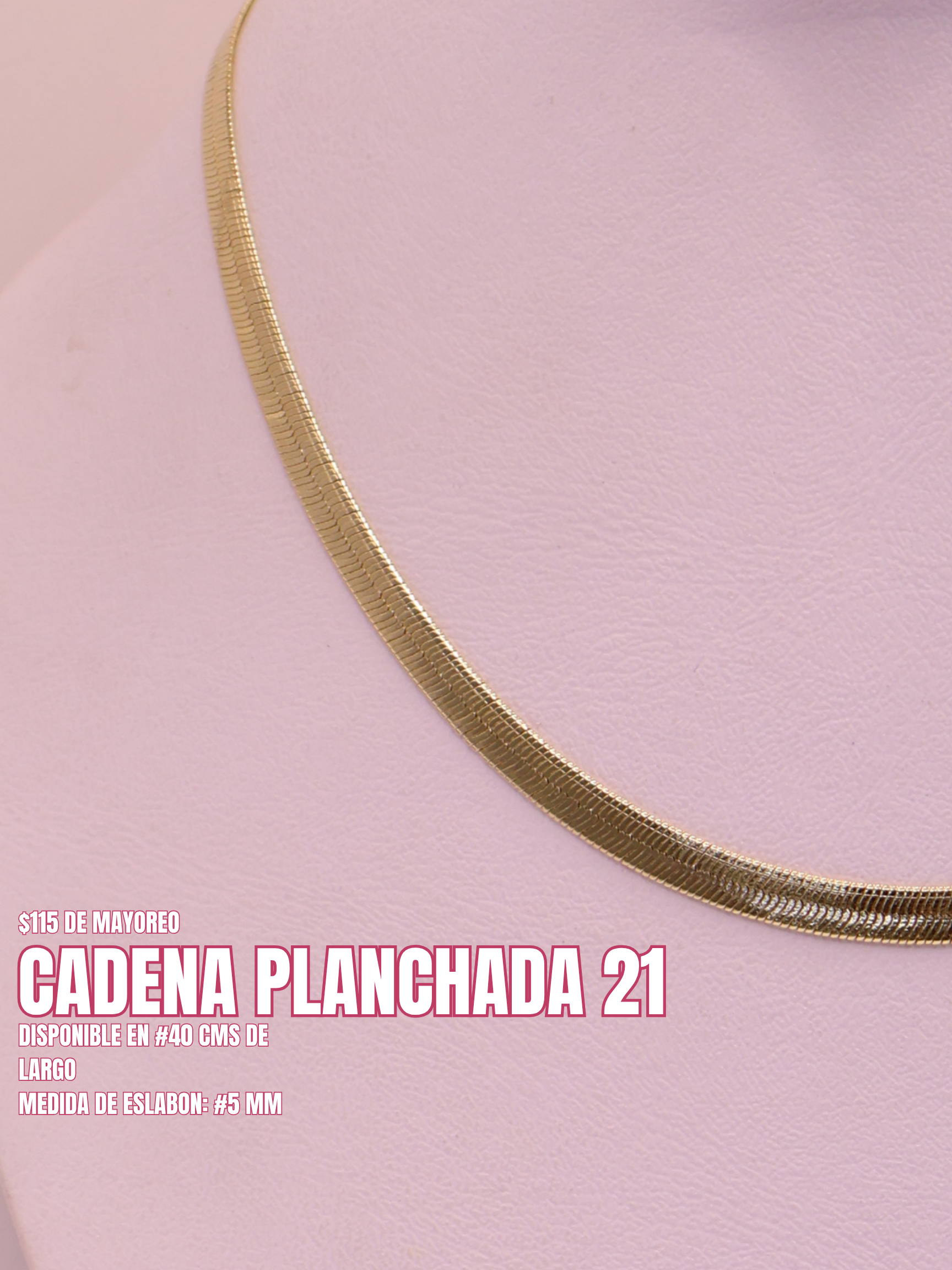 CADENA PLANCHADA 21 ORO LAMINADO