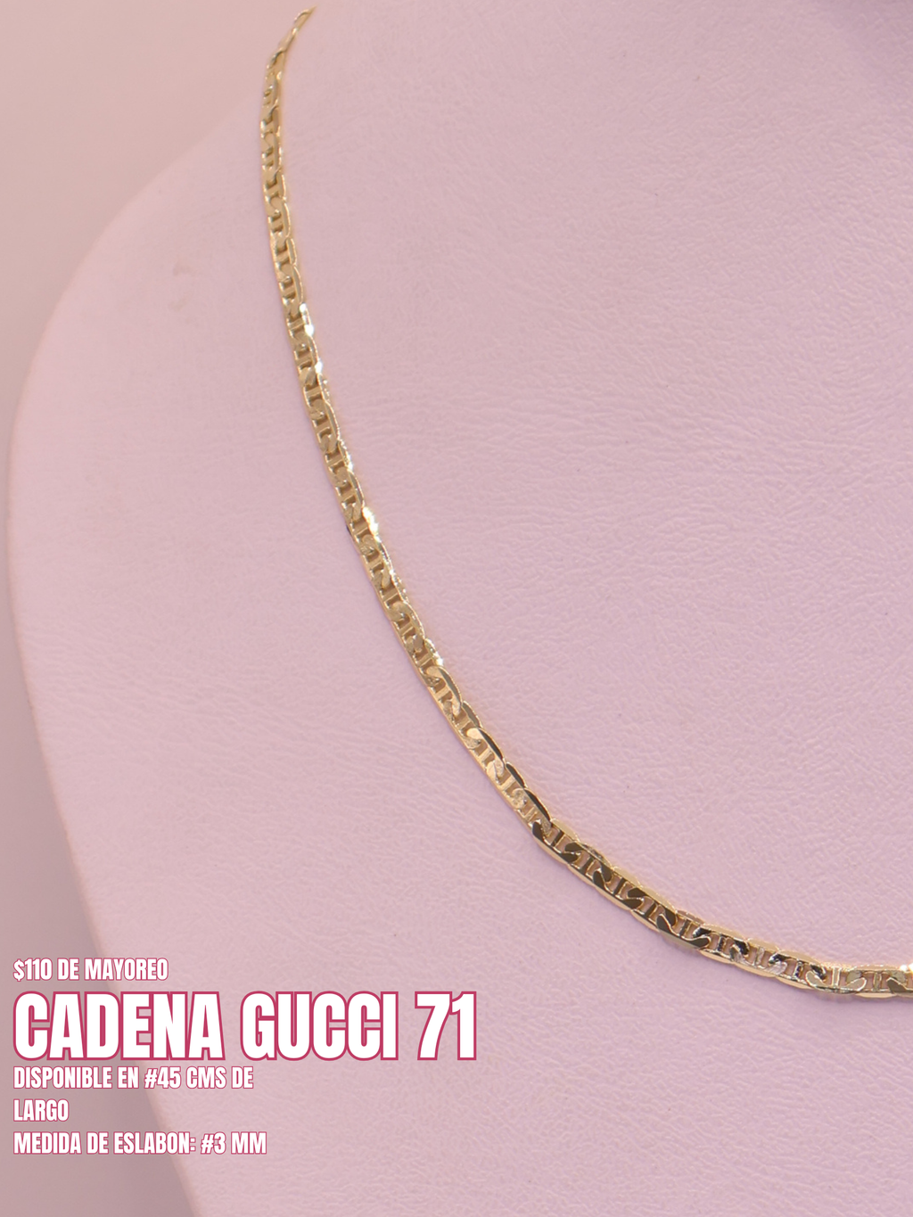 CADENA TIPO GUCCI 71 ORO LAMINADO