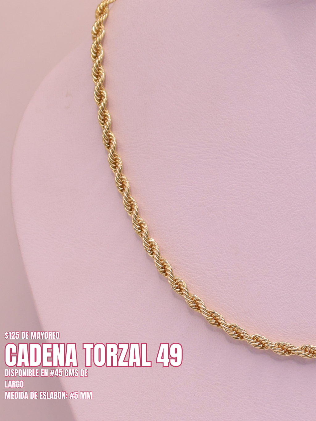CADENA TORZAL 49 ORO LAMINADO