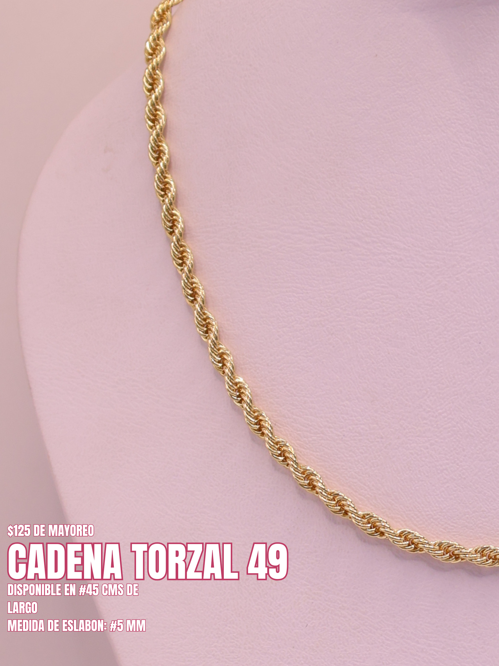CADENA TORZAL 49 ORO LAMINADO