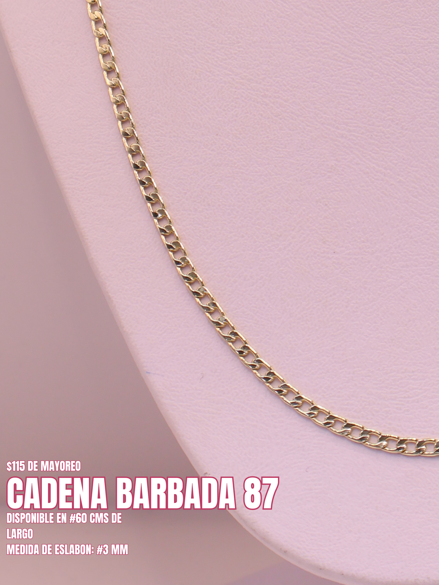 CADENA BARBADA 87 ORO LAMINADO