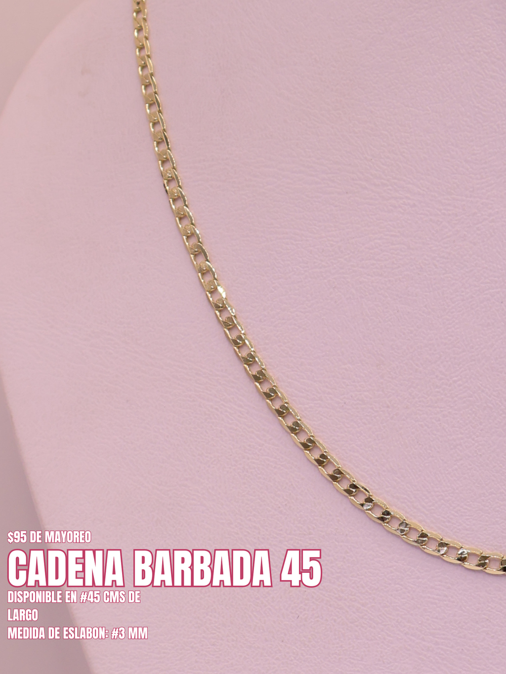 CADENA BARBADA 45 ORO LAMINADO