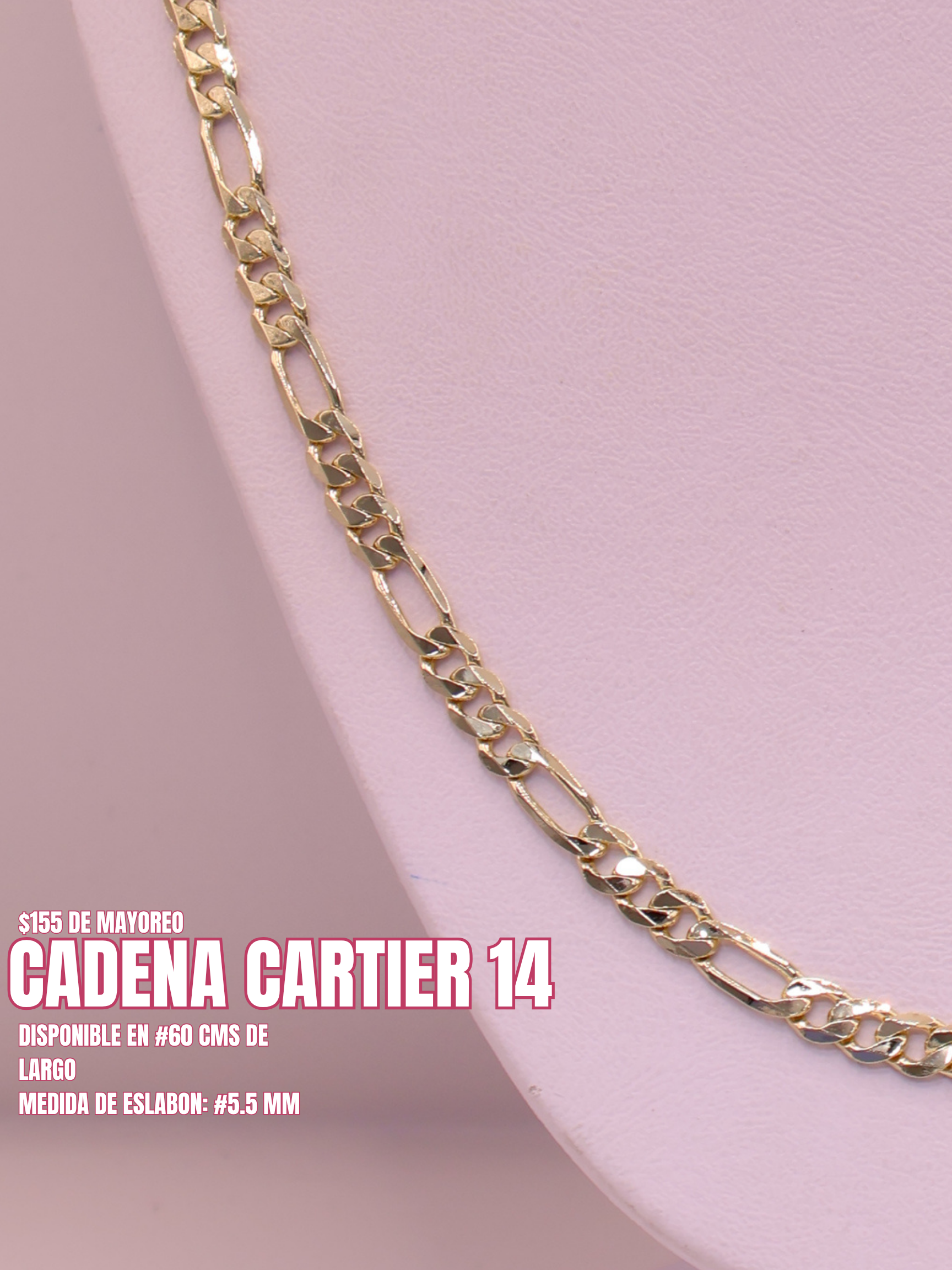CADENA TIPO CARTIER 14 ORO LAMINADO