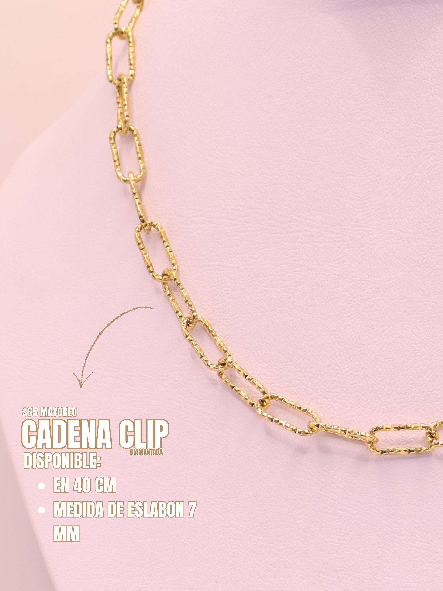 CADENA 112 CLIP DIAMANTADA