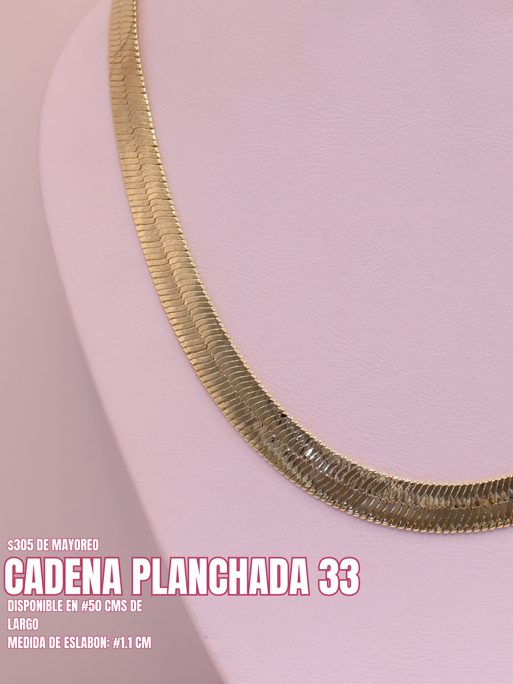 CADENA PLANCHADA 33 ORO LAMINADO