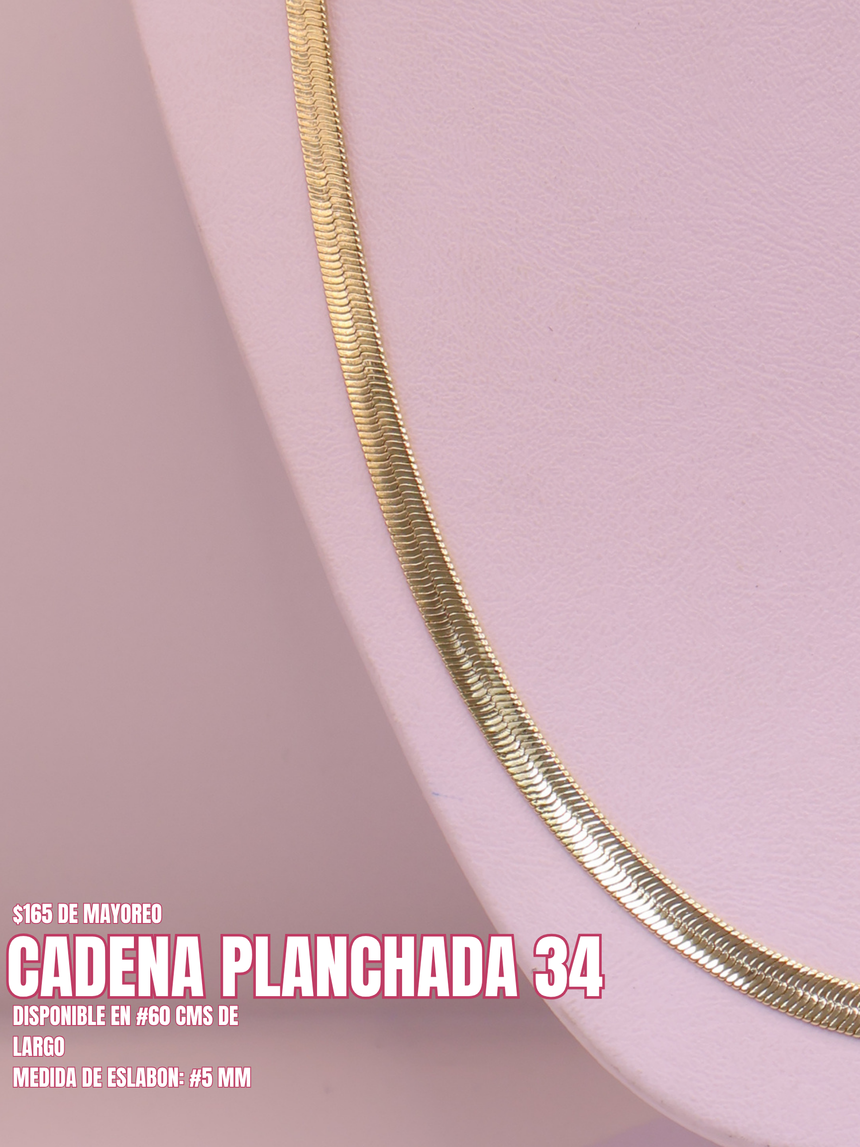 CADENA PLANCHADA 34 ORO LAMINADO