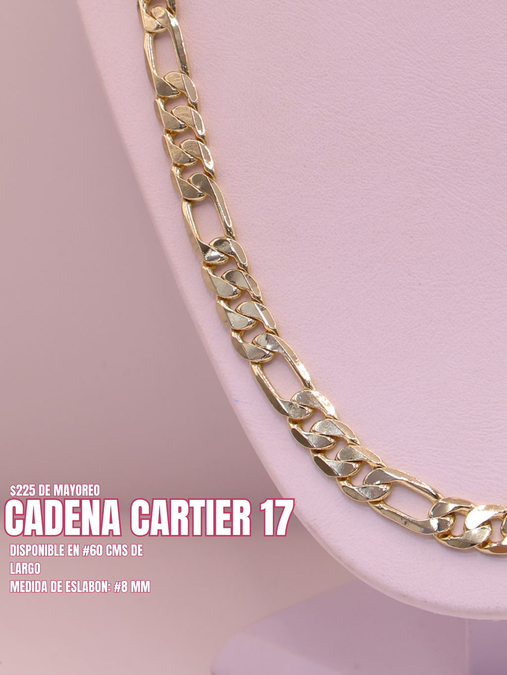 CADENA TIPO CARTIER 17 ORO LAMINADO