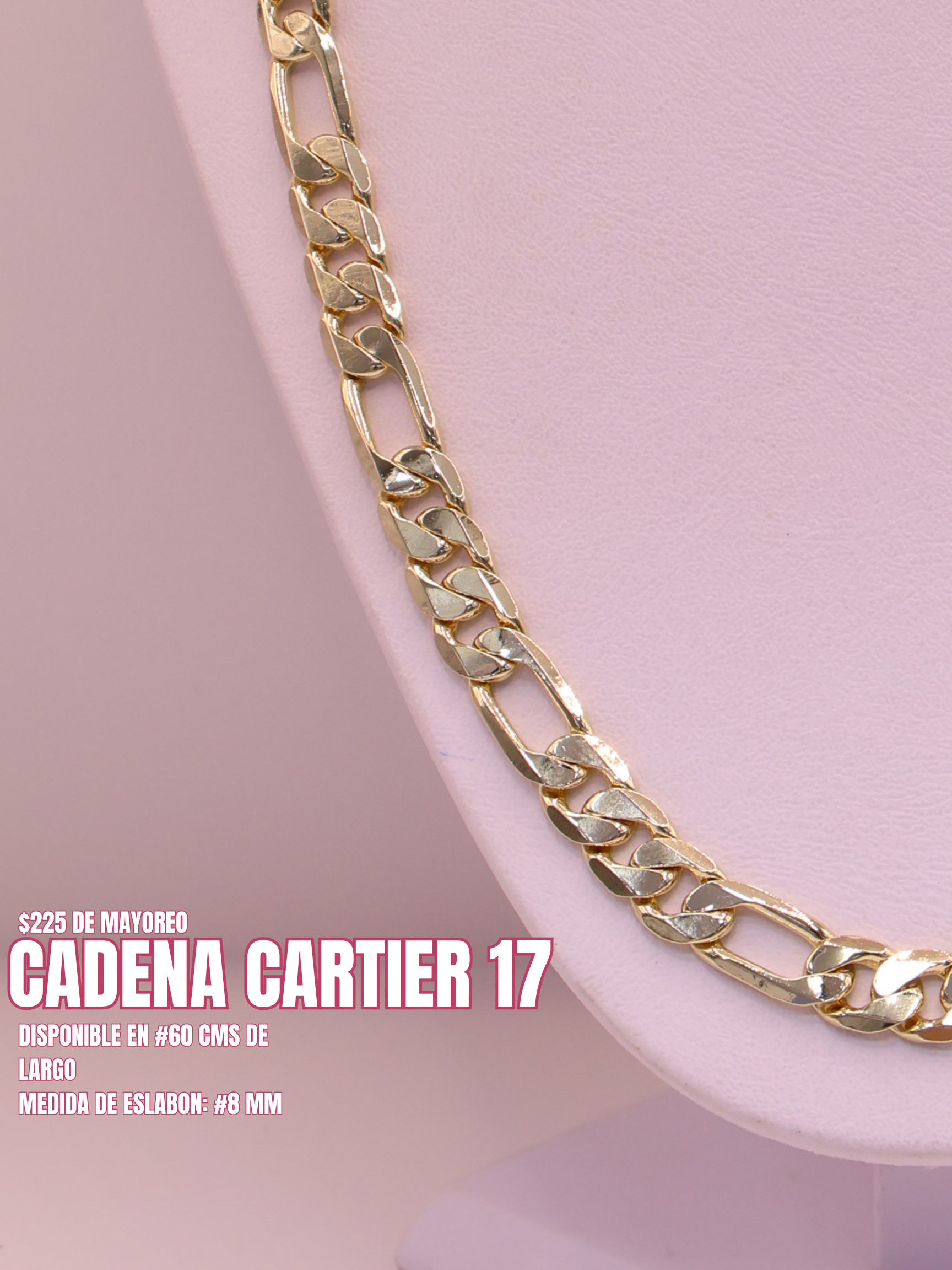 CADENA TIPO CARTIER 17 ORO LAMINADO