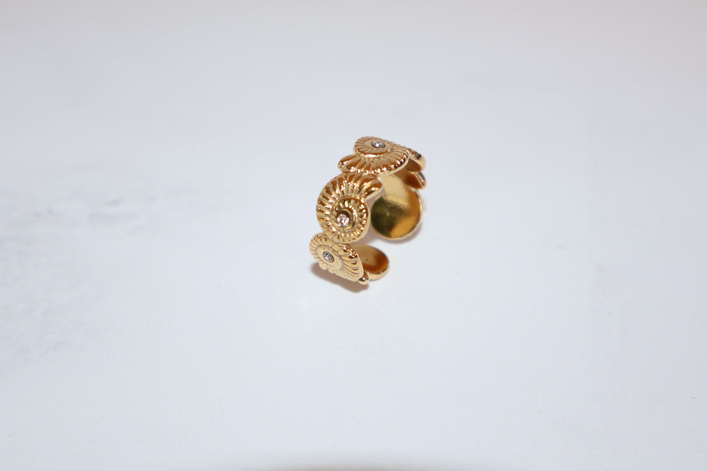 Anillo concha dorado