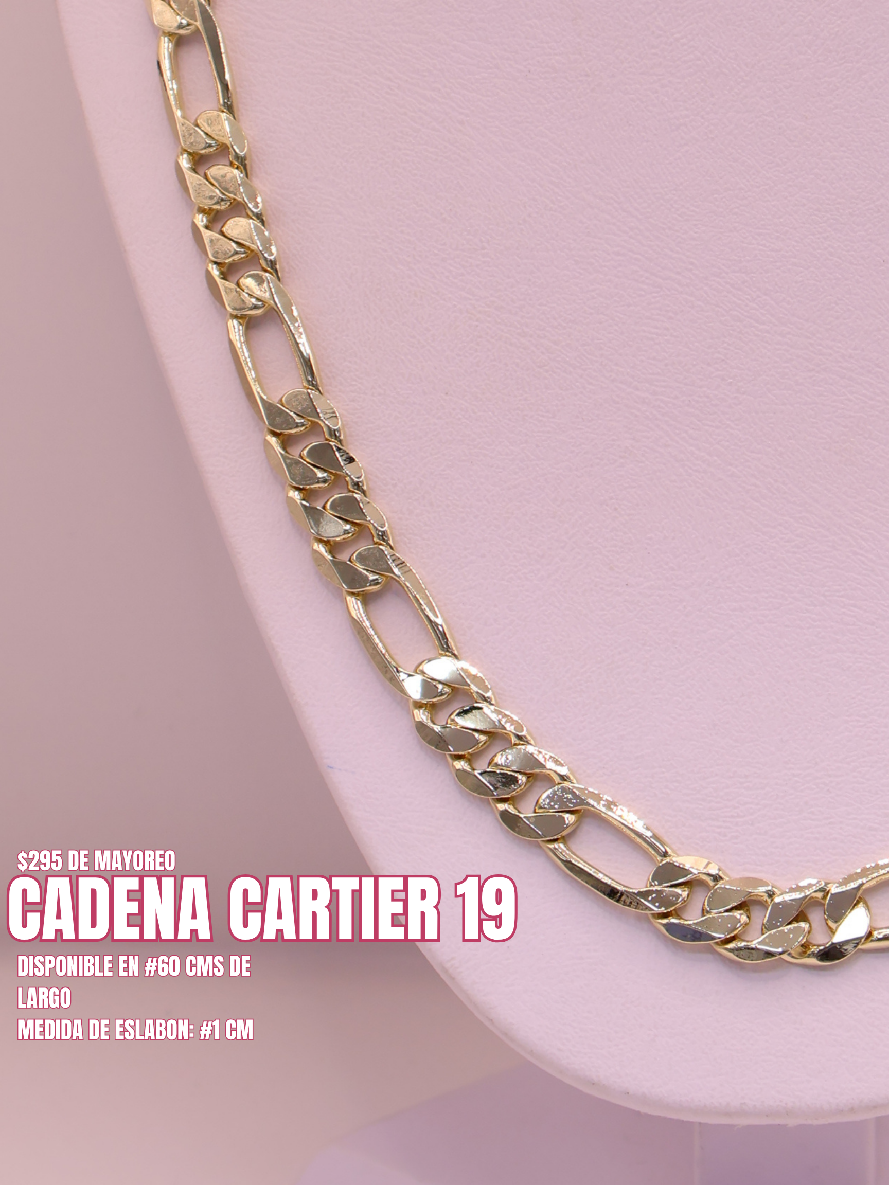 CADENA TIPO CARTIER 19 ORO LAMINADO