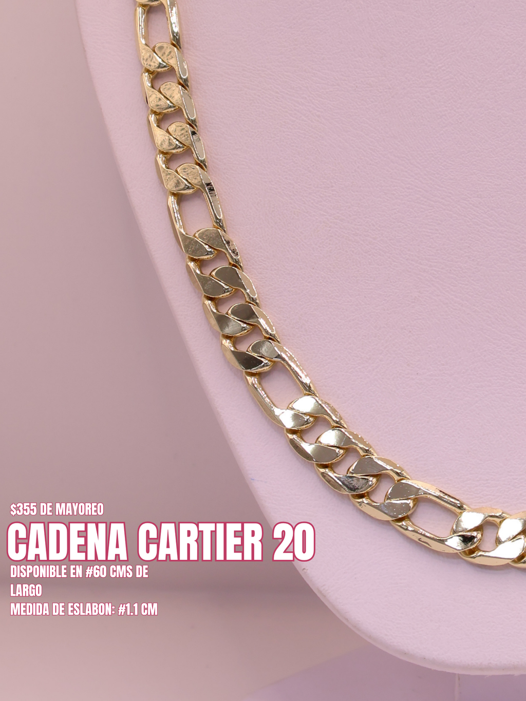 CADENA TIPO CARTIER 20 ORO LAMINADO