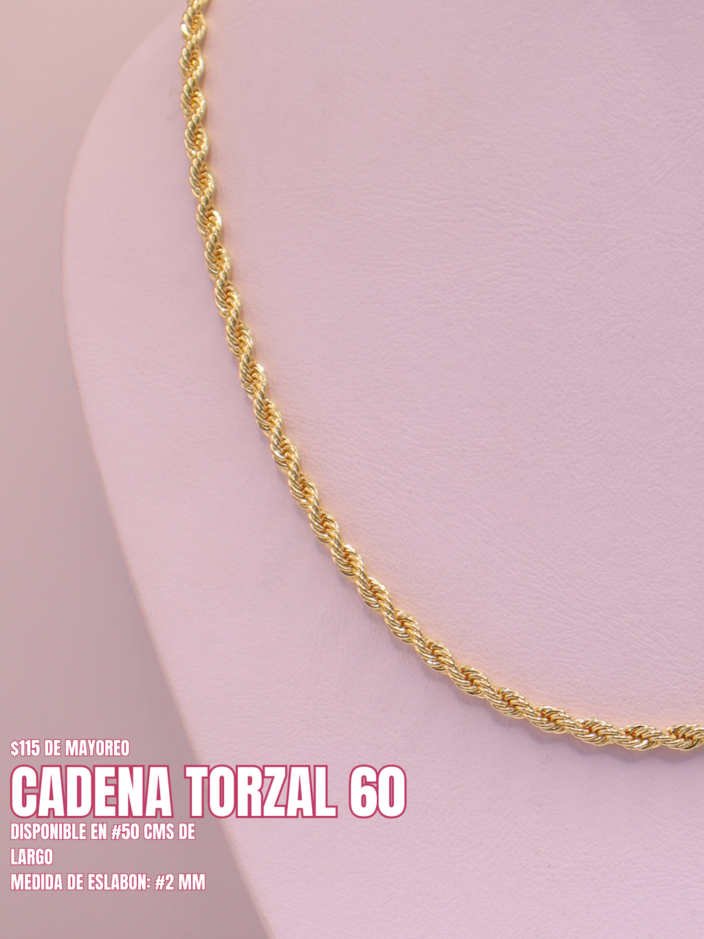 CADENA TORZAL 60 ORO LAMINADO