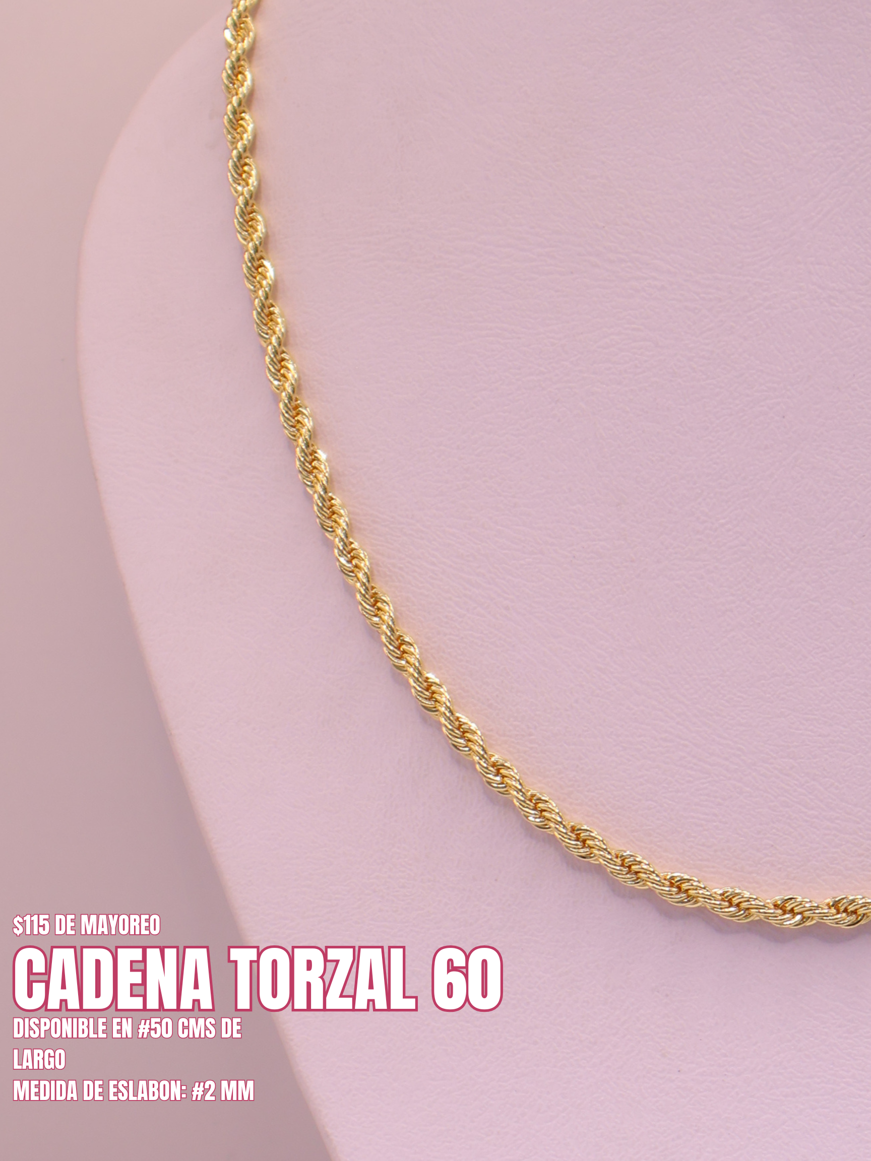 CADENA TORZAL 60 ORO LAMINADO