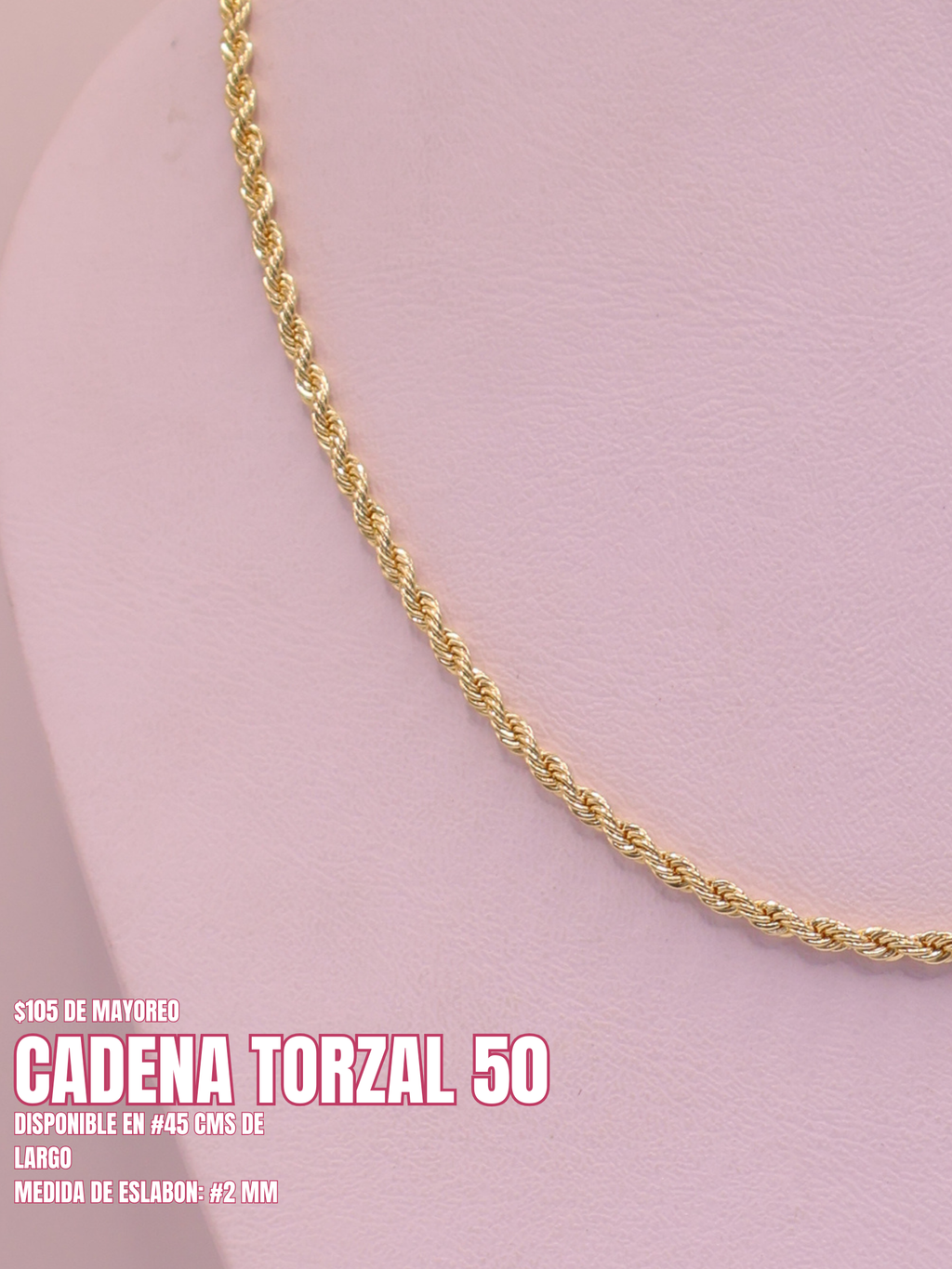 CADENA TORZAL 50 ORO LAMINADO
