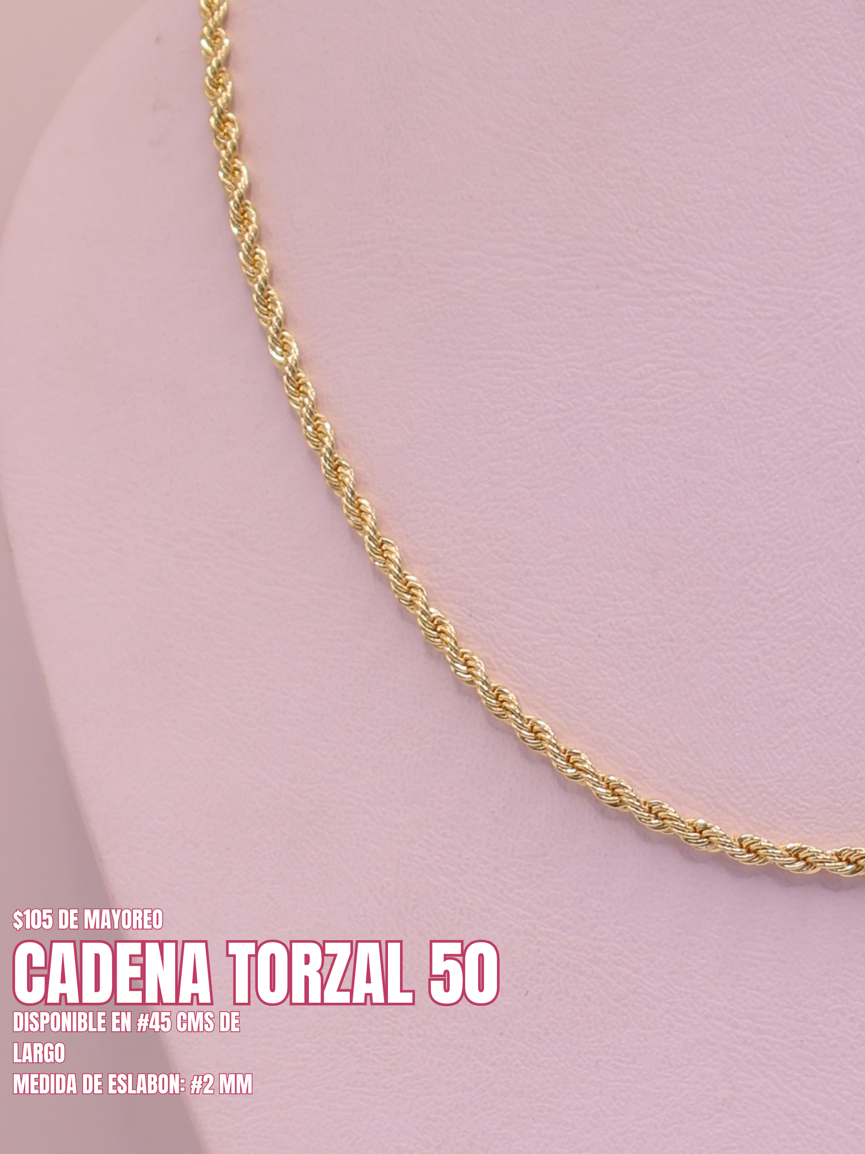 CADENA TORZAL 50 ORO LAMINADO