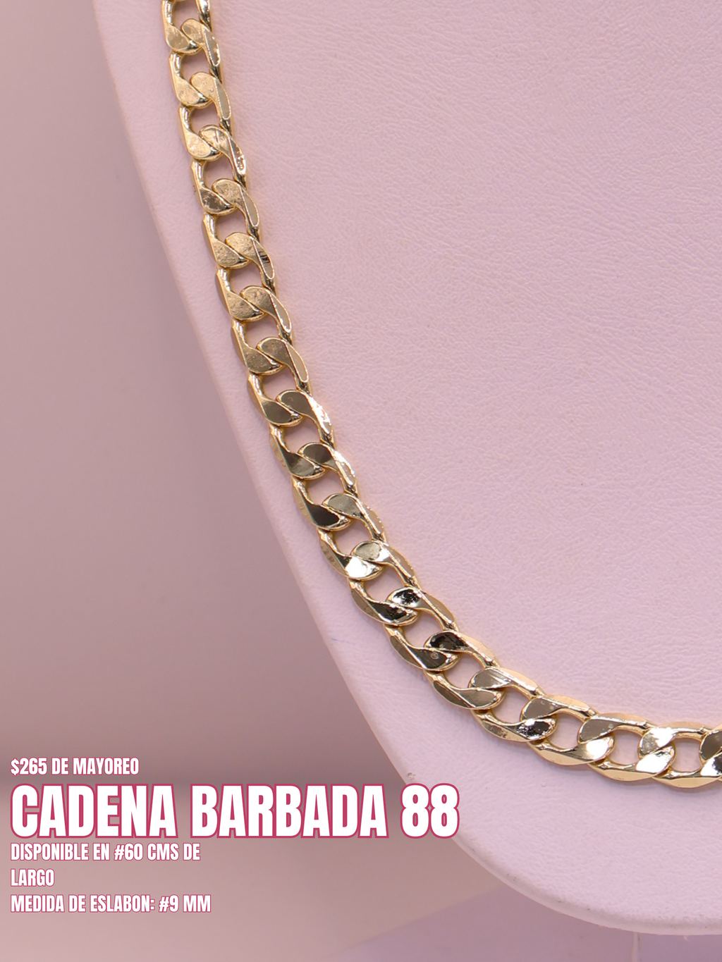 CADENA BARBADA 88 ORO LAMINADO