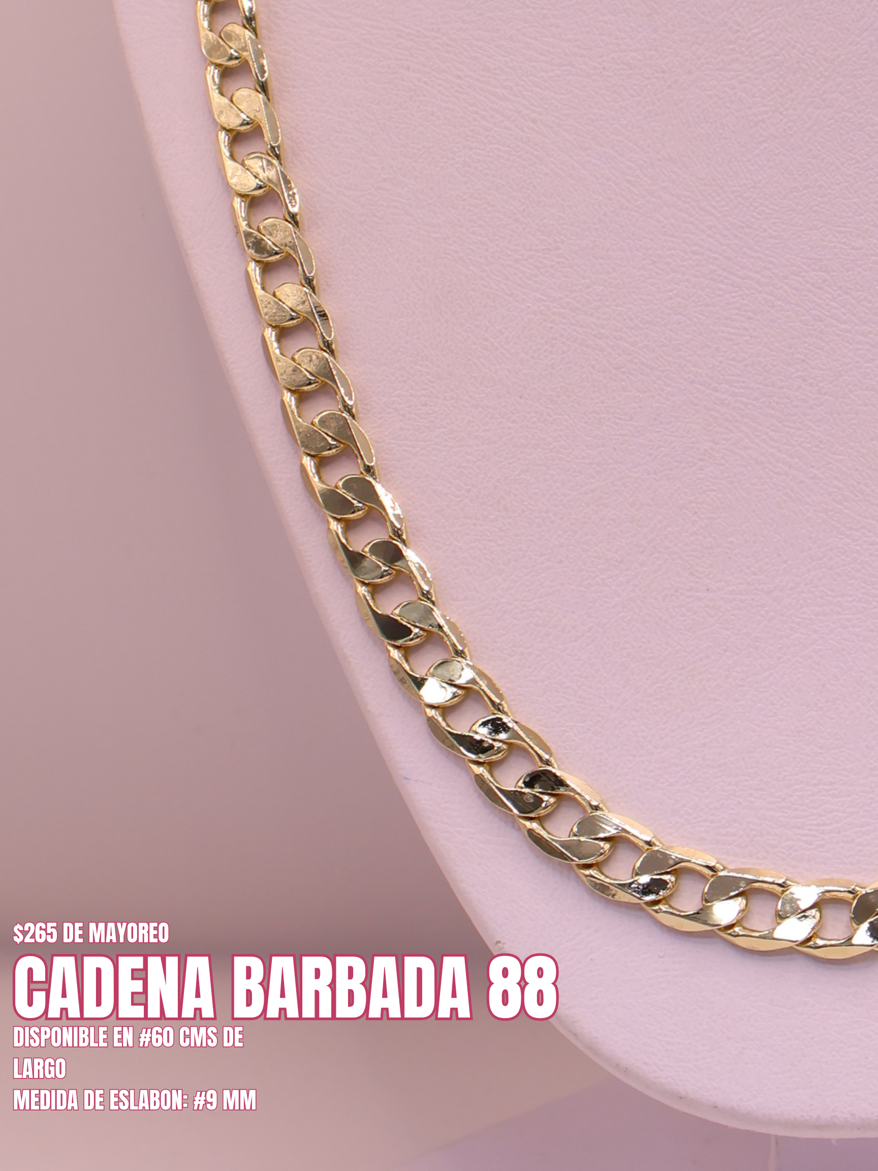 CADENA BARBADA 88 ORO LAMINADO