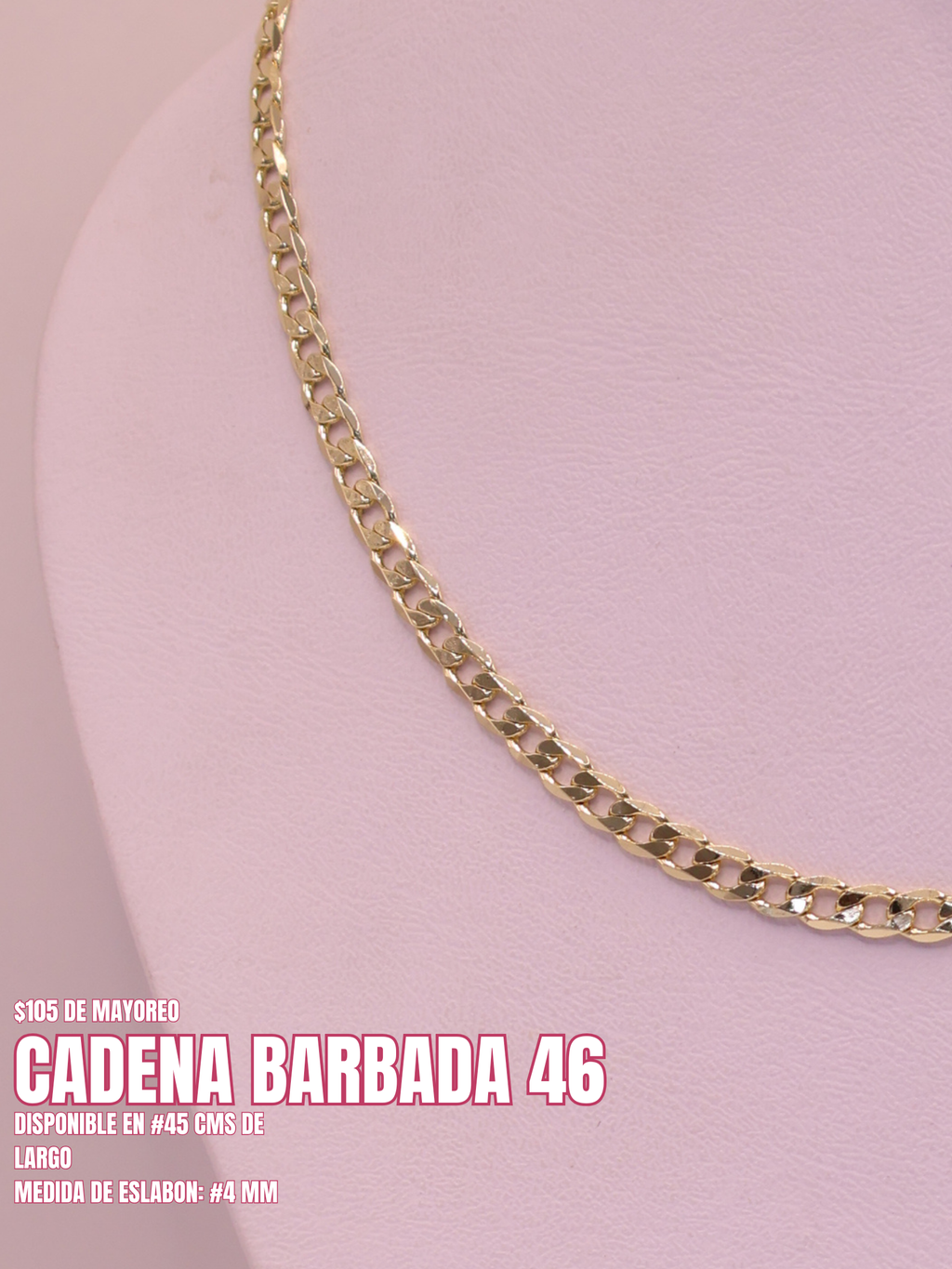 CADENA BARBADA 46 ORO LAMINADO